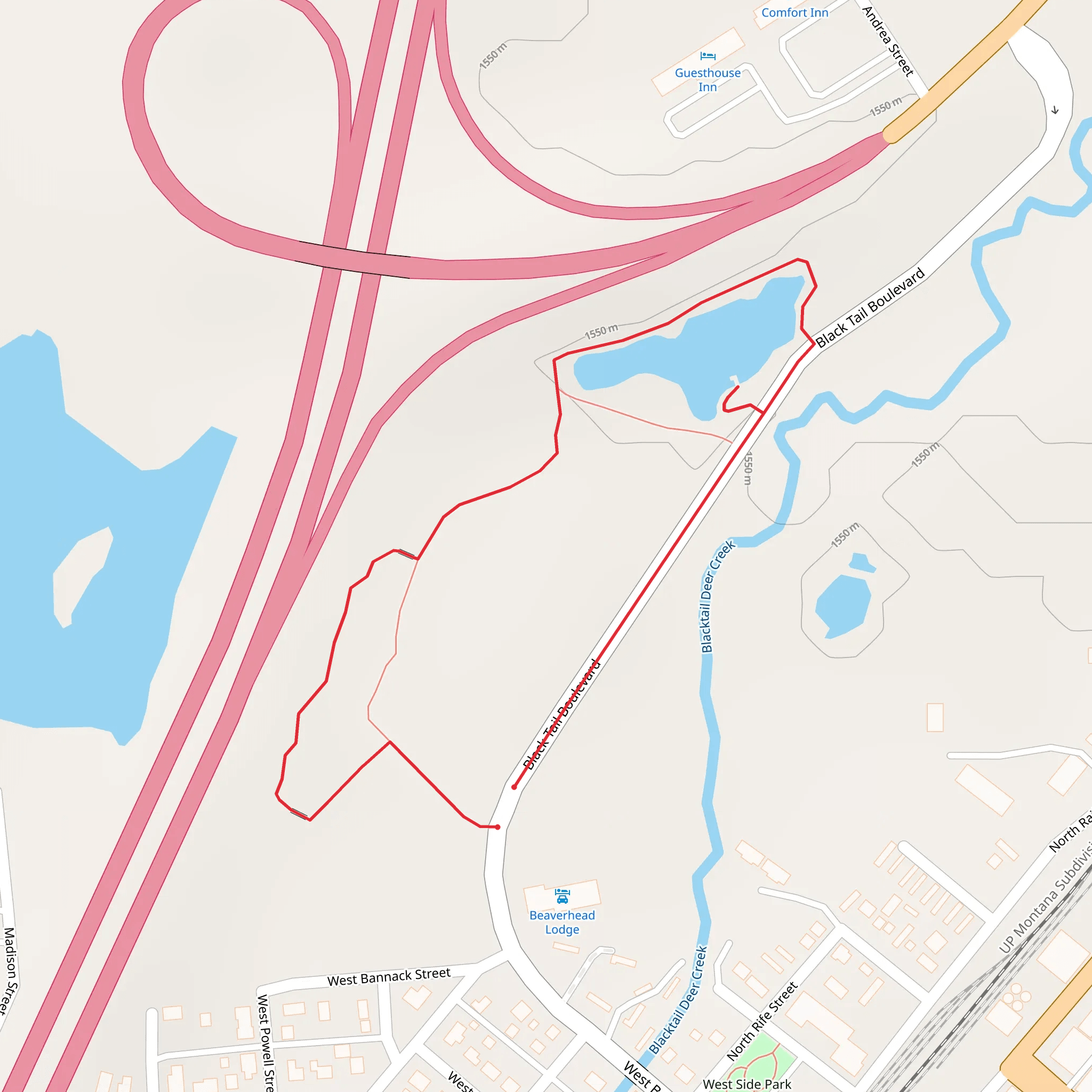 Black Tail Boulevard Loop mobile static map