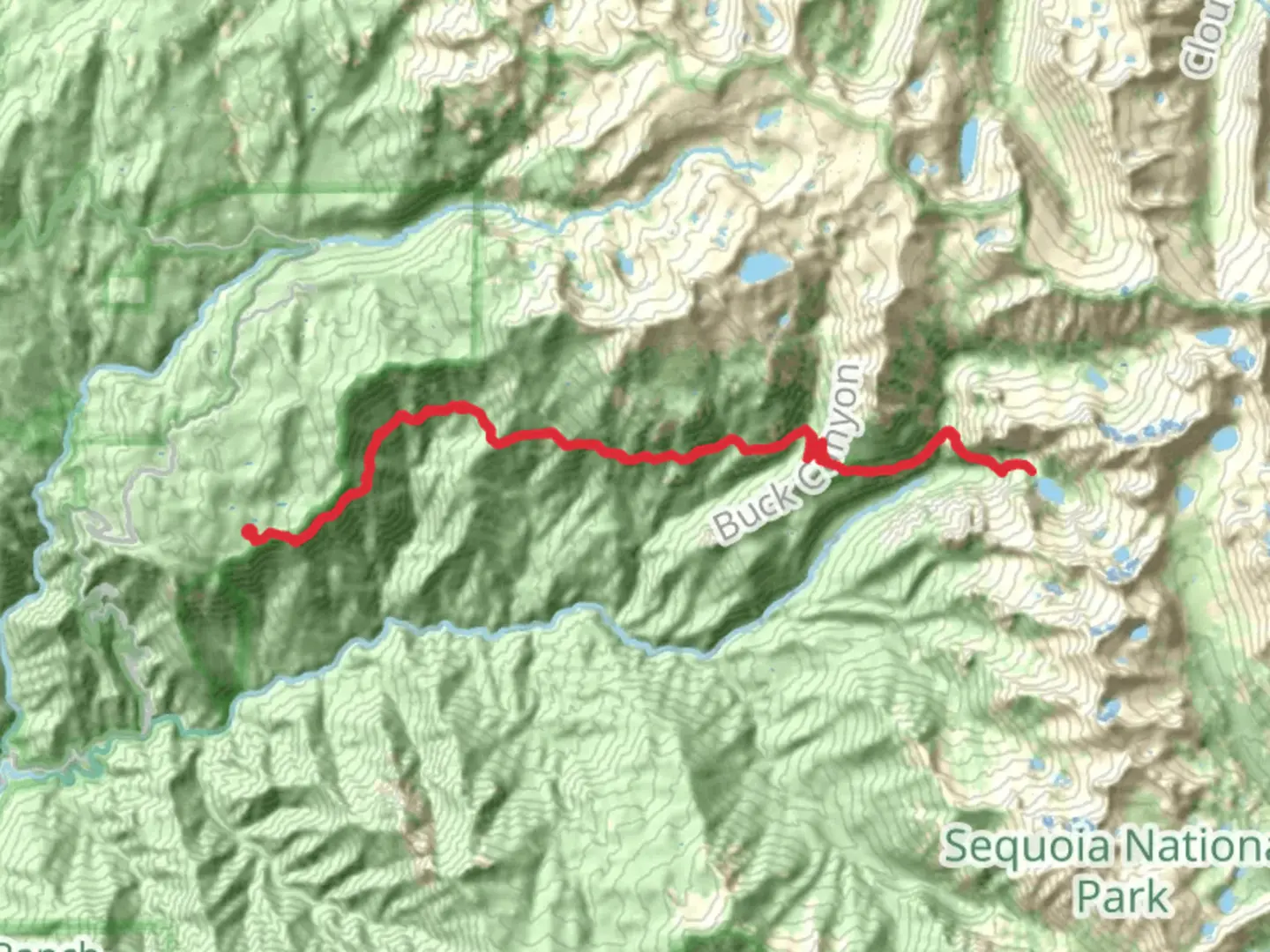 An image depicting the trail Big Hamilton Lake via High Sierra Trail and its surrounding area.