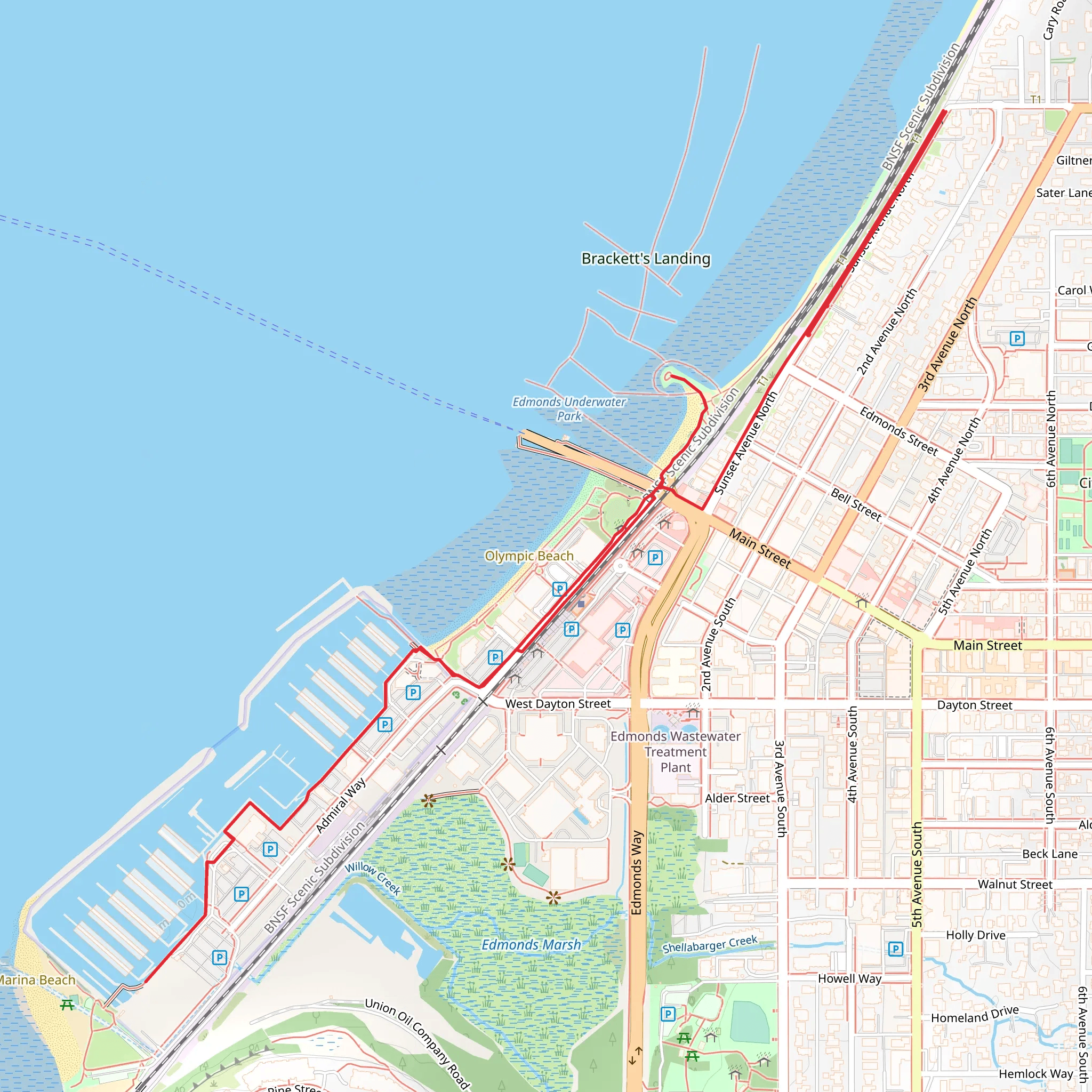 Edmonds Marine Walkway mobile static map