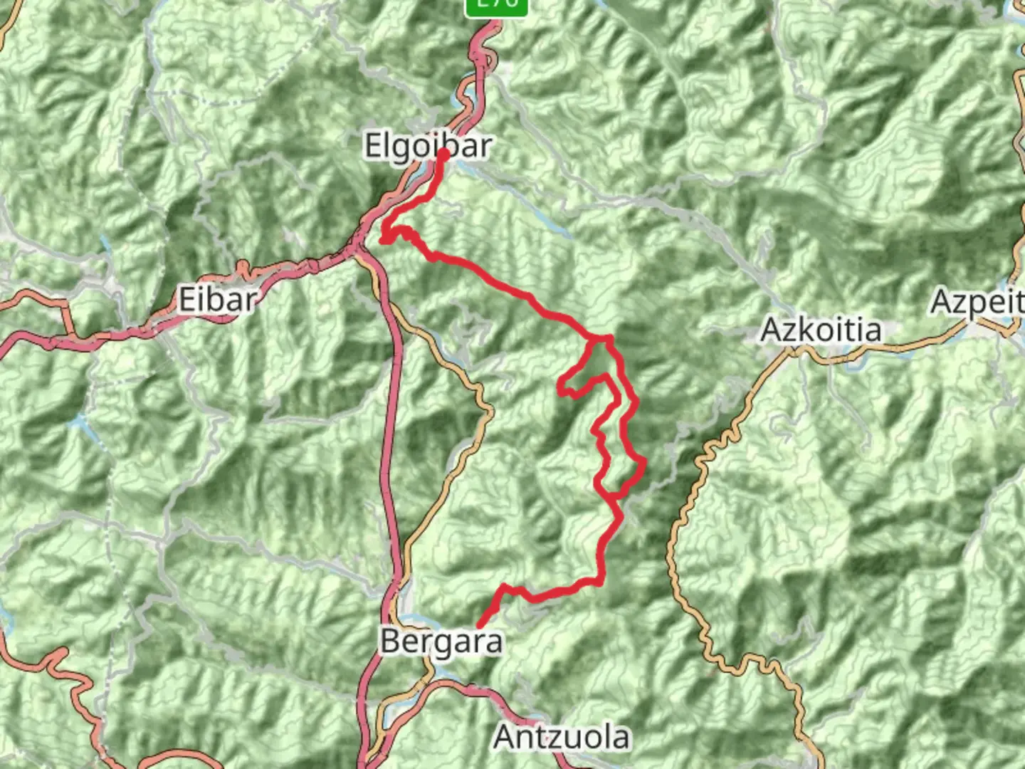 An image depicting the trail Route of the Dolmens PR GI 94 and its surrounding area.