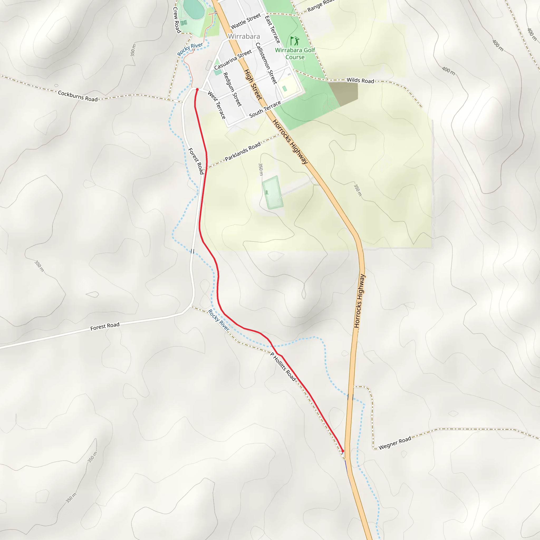 Rocky River Rail Trail - Wirrabara mobile static map