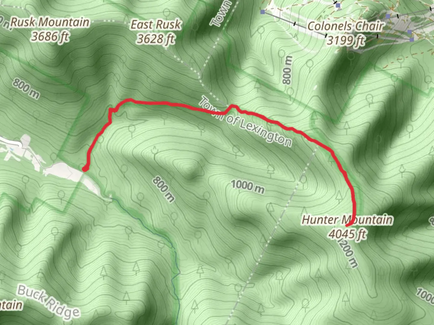 An image depicting the trail Hunter Mountain via Spruceton Trail and its surrounding area.