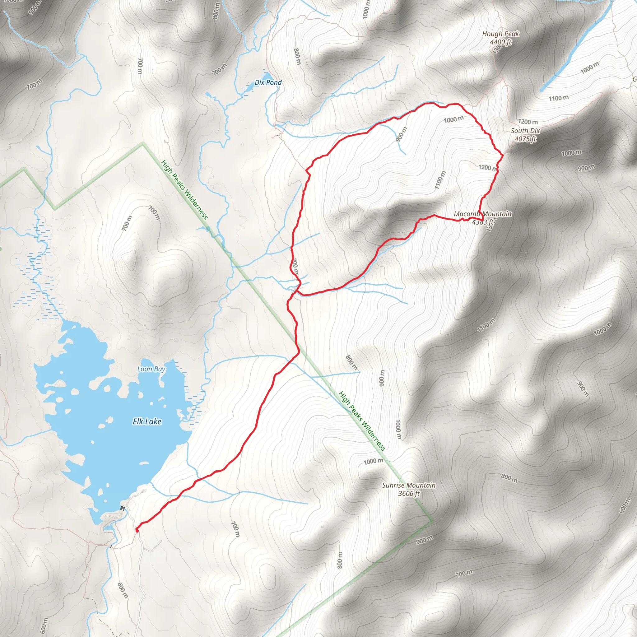 Macomb Mountain Loop from Elk Lake Road mobile static map