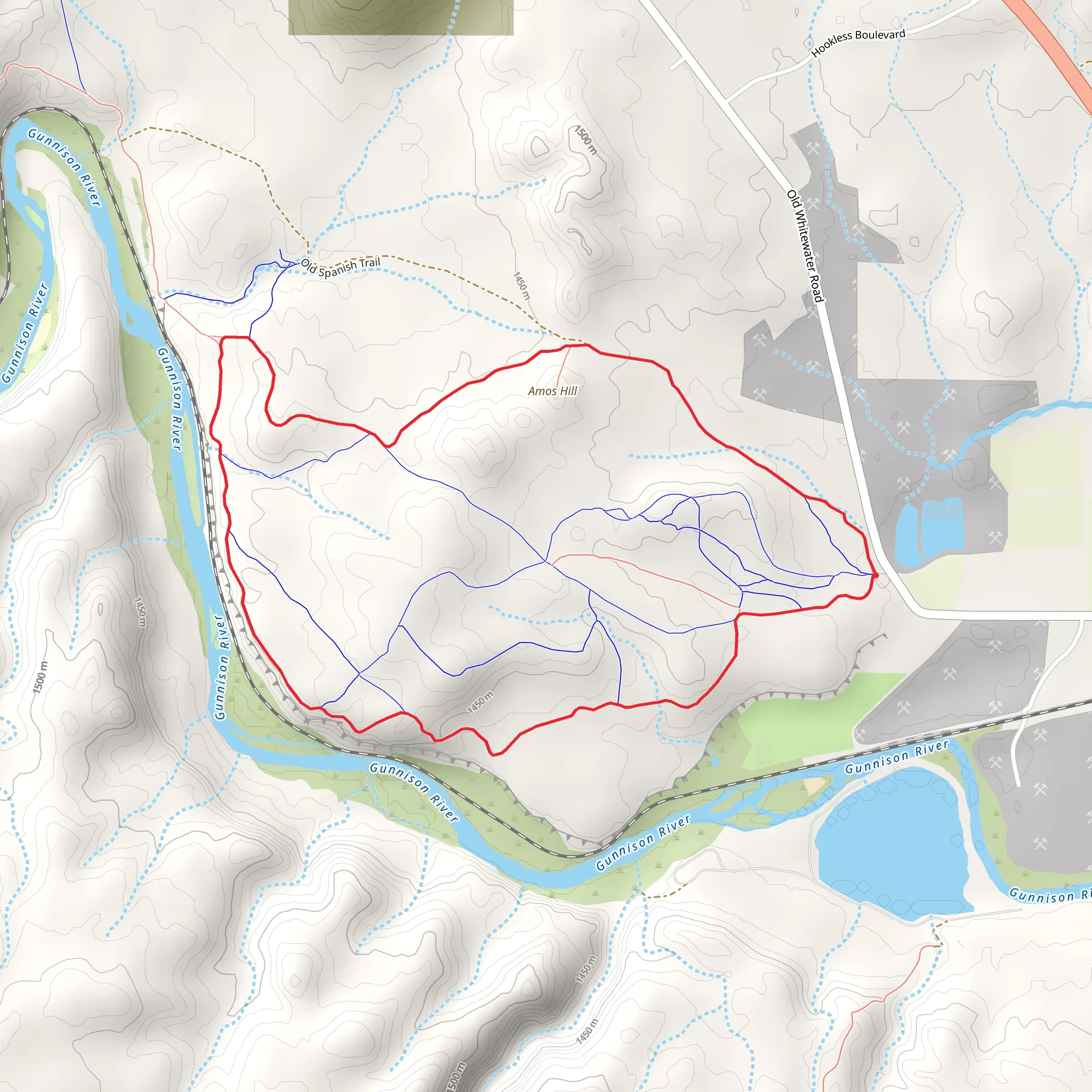 Old Spanish and Gunnison RIver Bluffs Loop Trail mobile static map