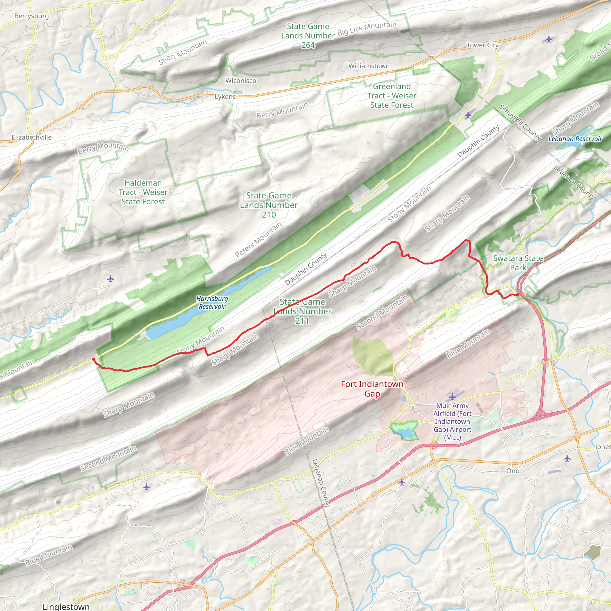 Streamside Campsite to Inwood via Appalachian Trail mobile static map