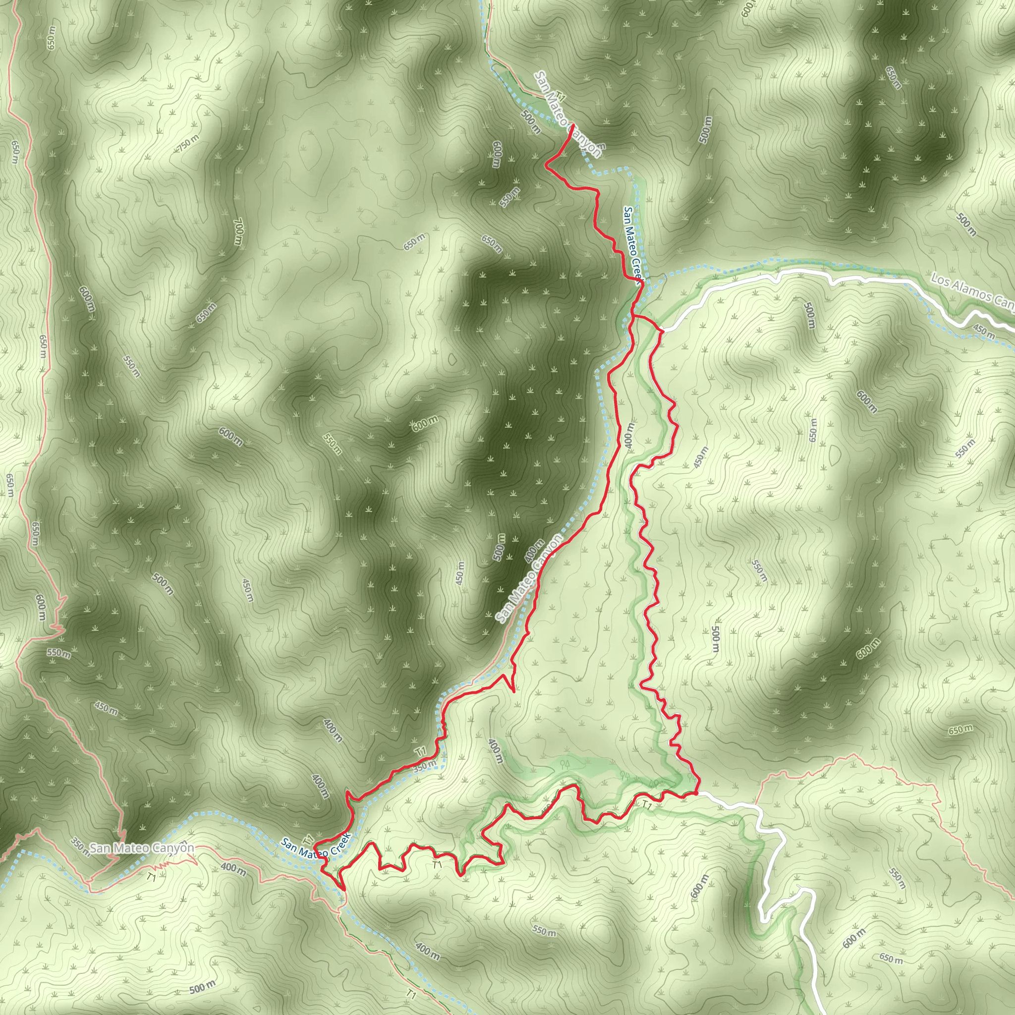Fisherman's Camp, San Mateo and Tenaja Falls Loop Trail mobile static map