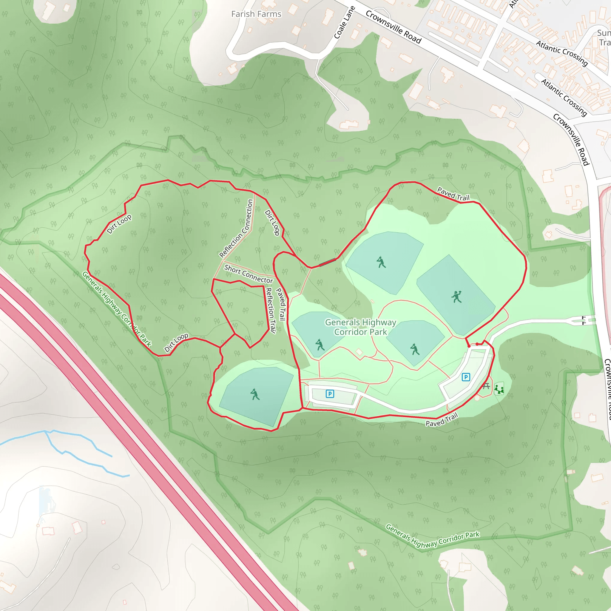 Paved Trail and Dirt Loop mobile static map