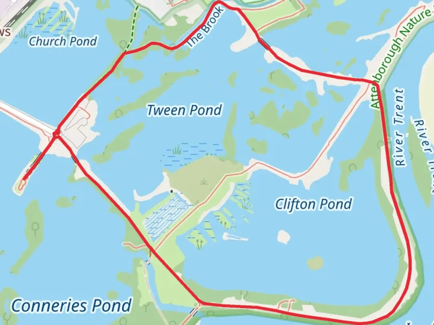 An image depicting the trail Tween and Clinton Pond Loop and its surrounding area.