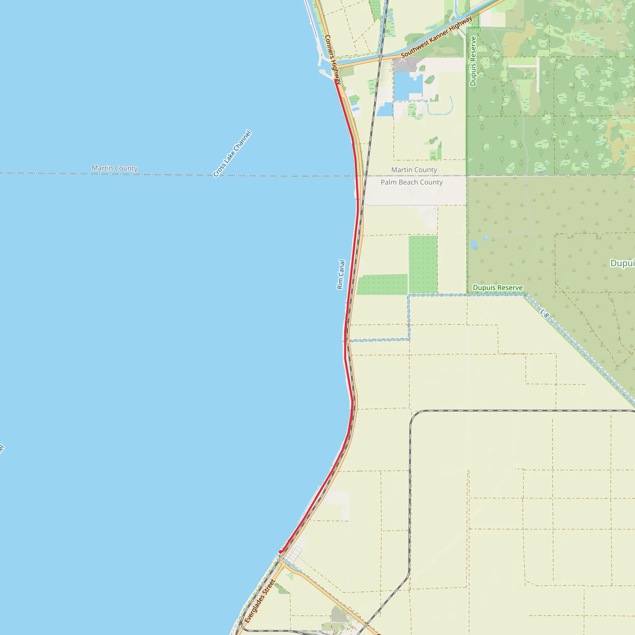Herbert Hoover Dike mobile static map