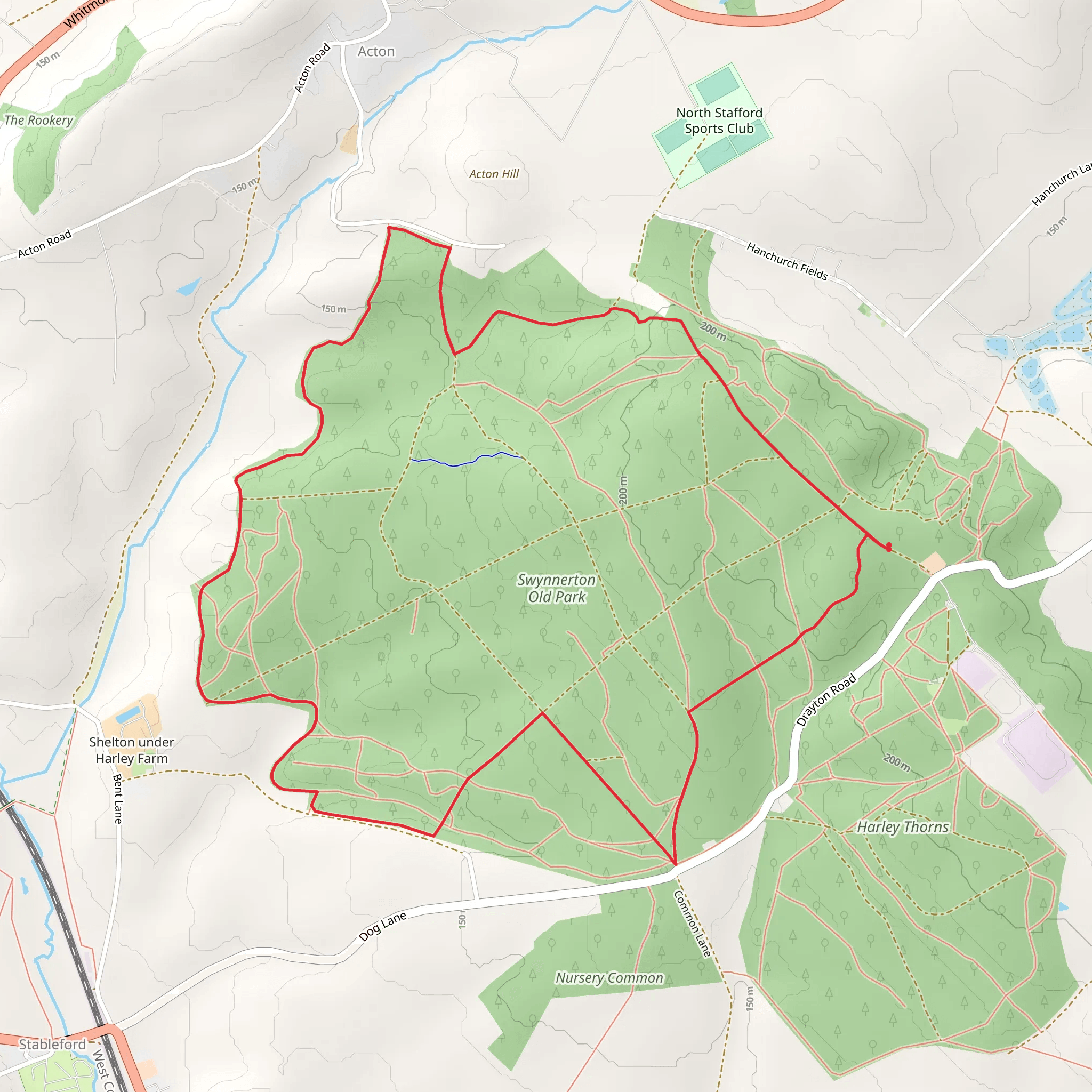 Swynnerton Old Park Long Loop mobile static map