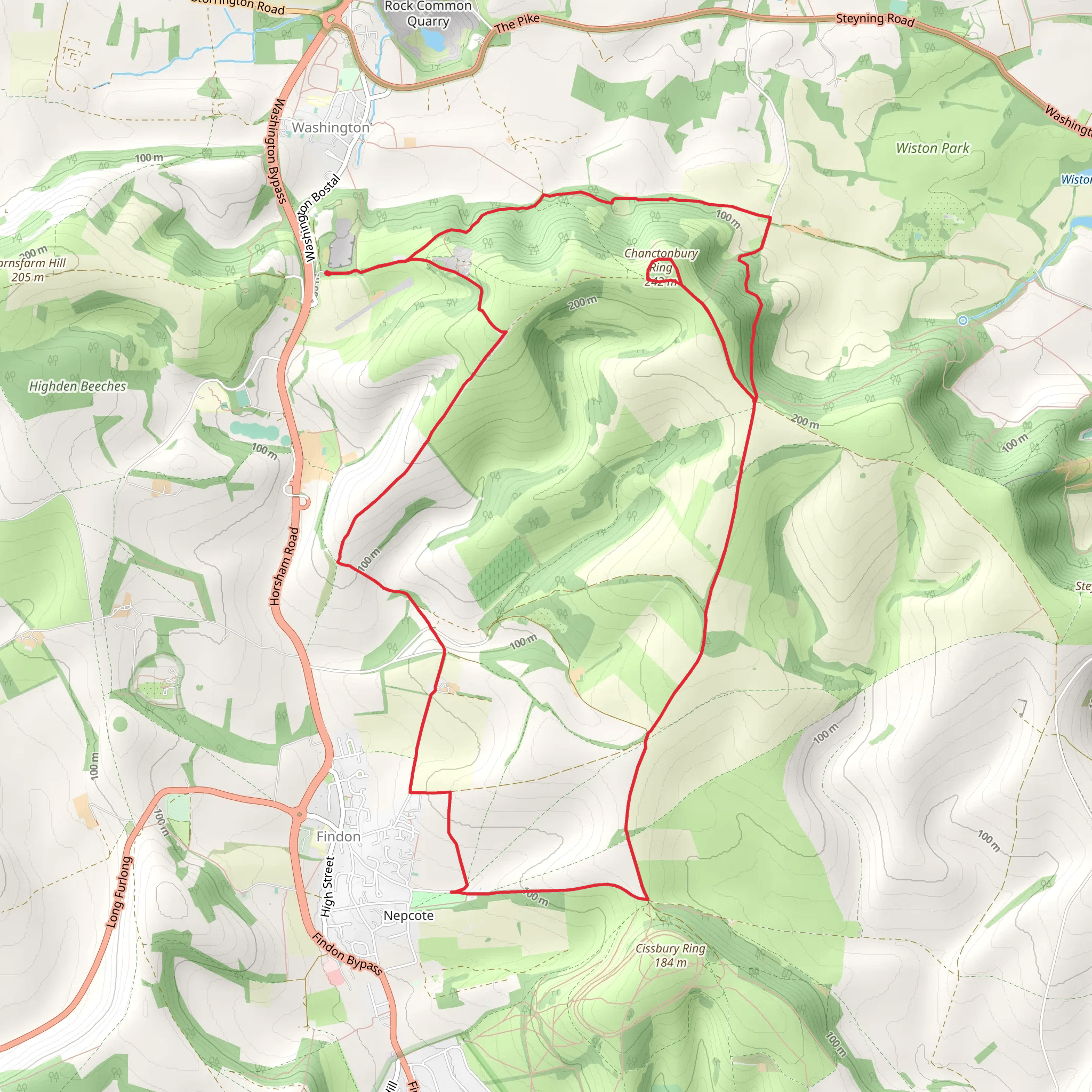 Findon Circular Walk mobile static map