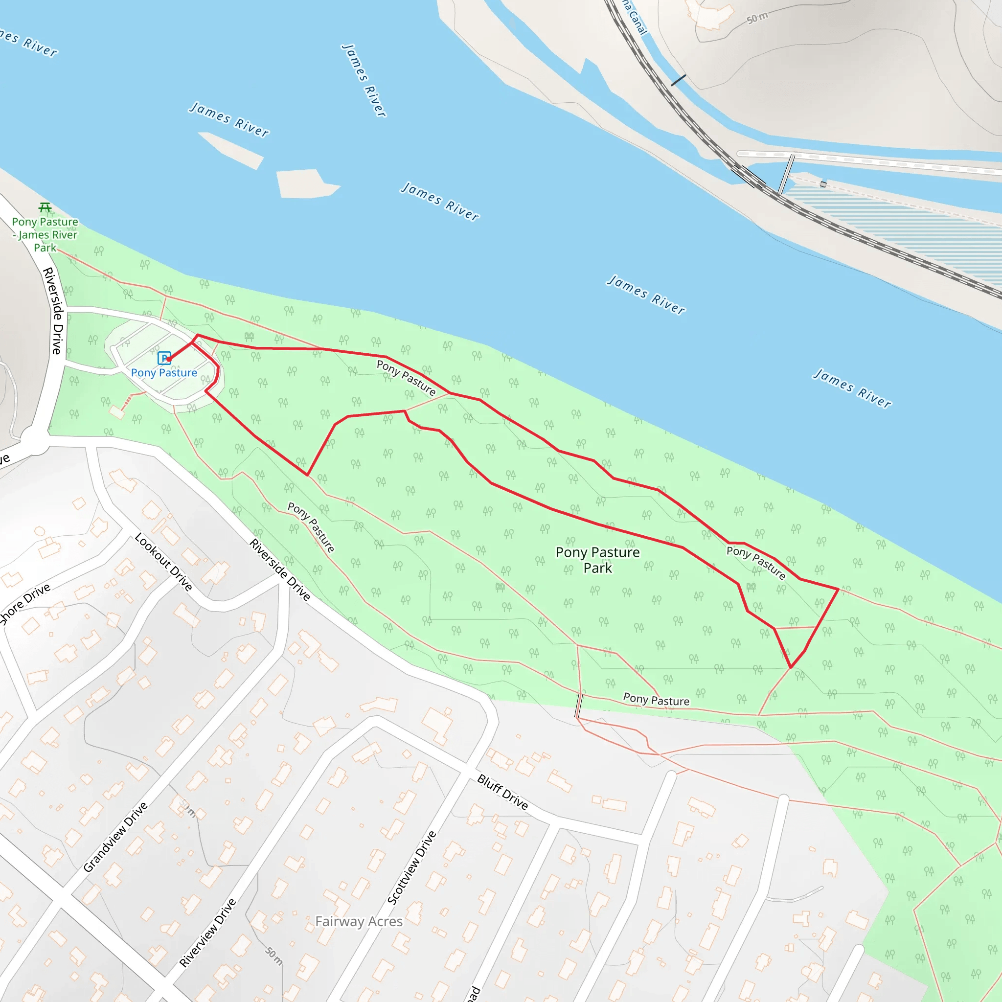 Pony Pasture Loop mobile static map