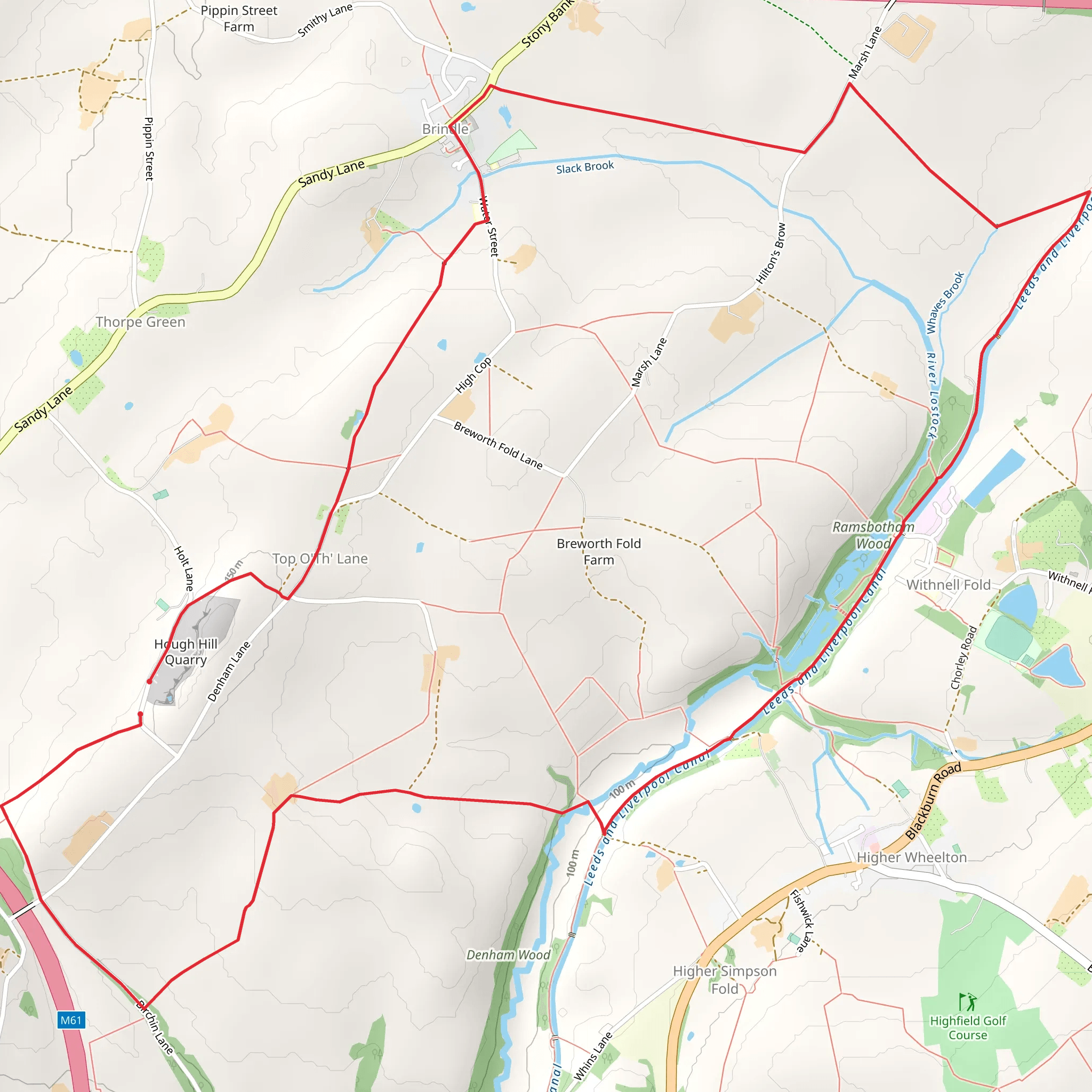 Top O th Lane and Brindle Loop mobile static map
