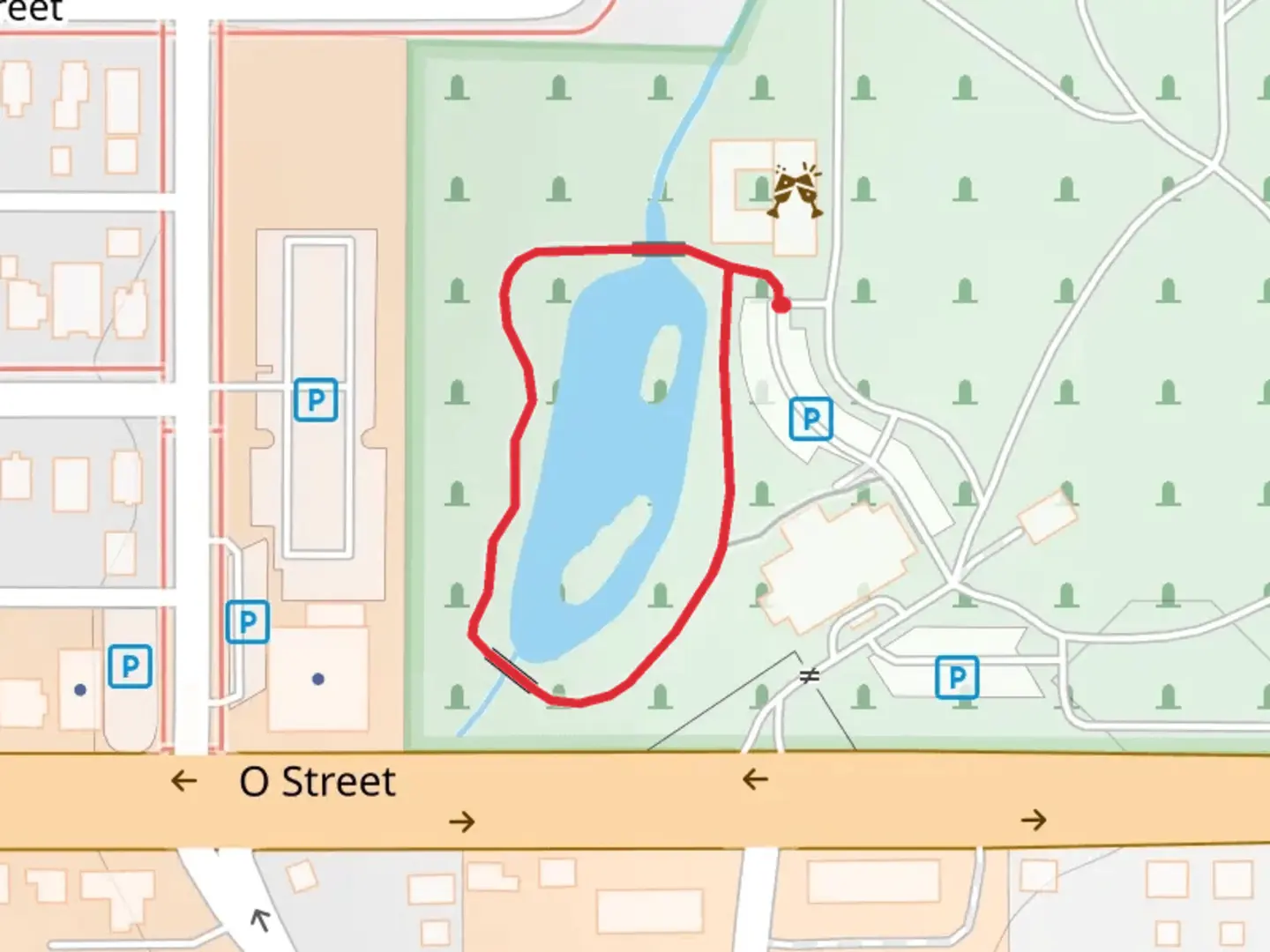 An image depicting the trail Wyuka Loop and its surrounding area.