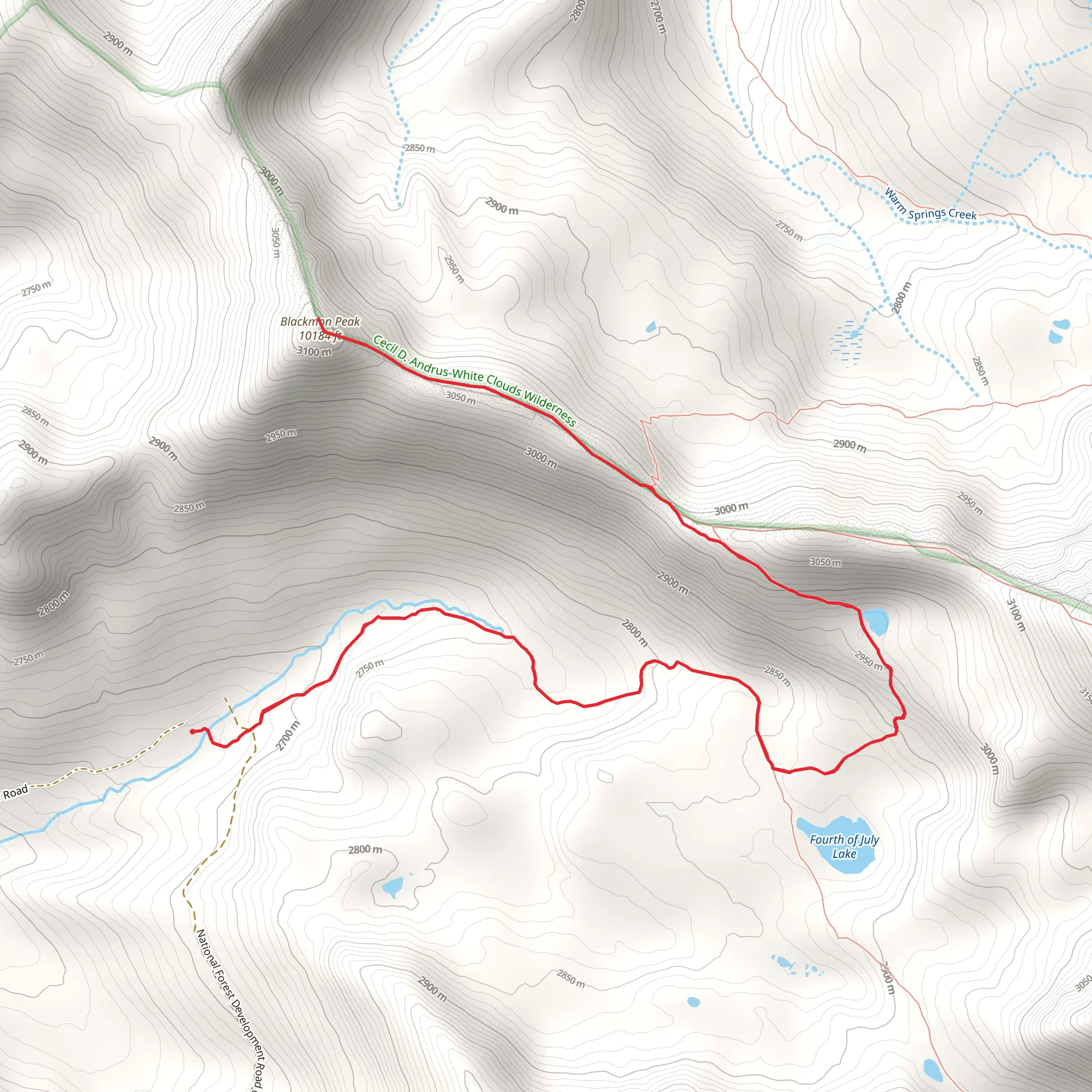 Blackman Peak via Fourth of July Creek mobile static map