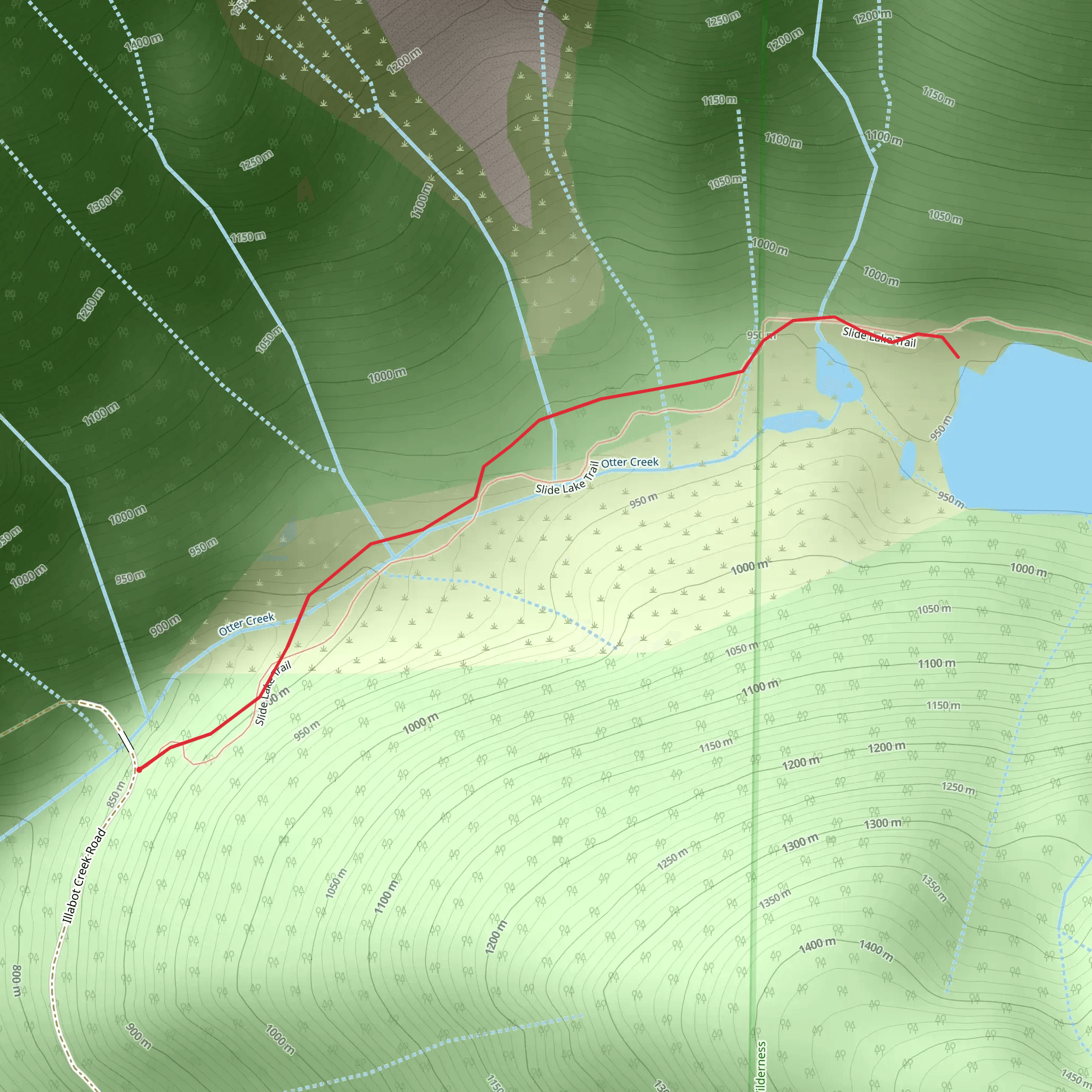 Slide Lake Trail mobile static map