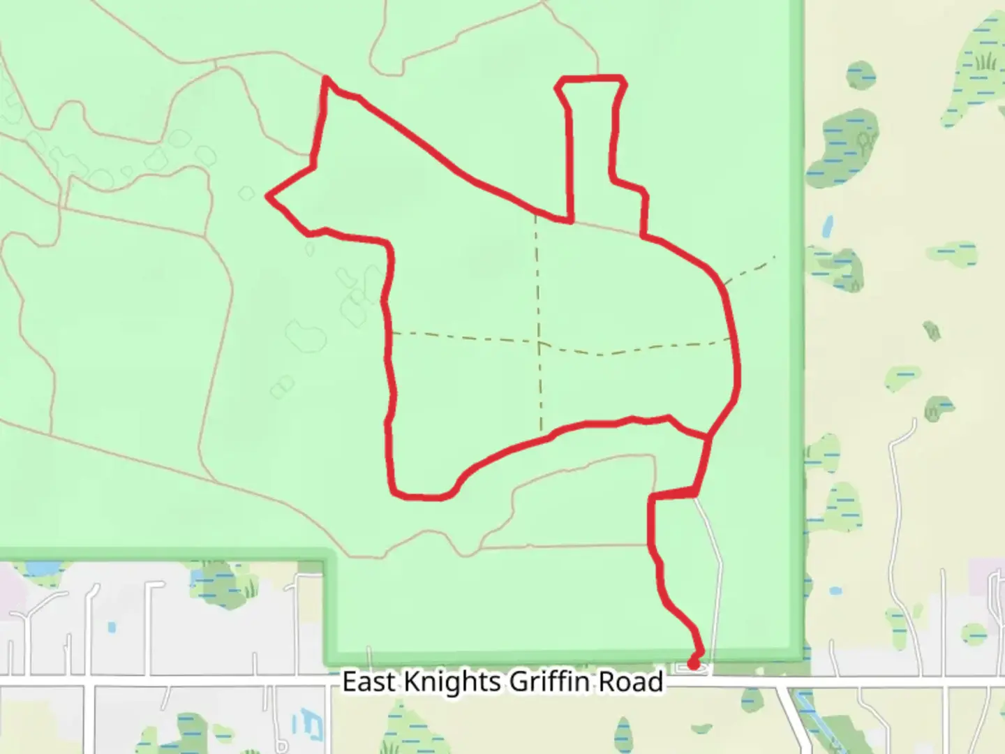 An image depicting the trail Central Loops and its surrounding area.