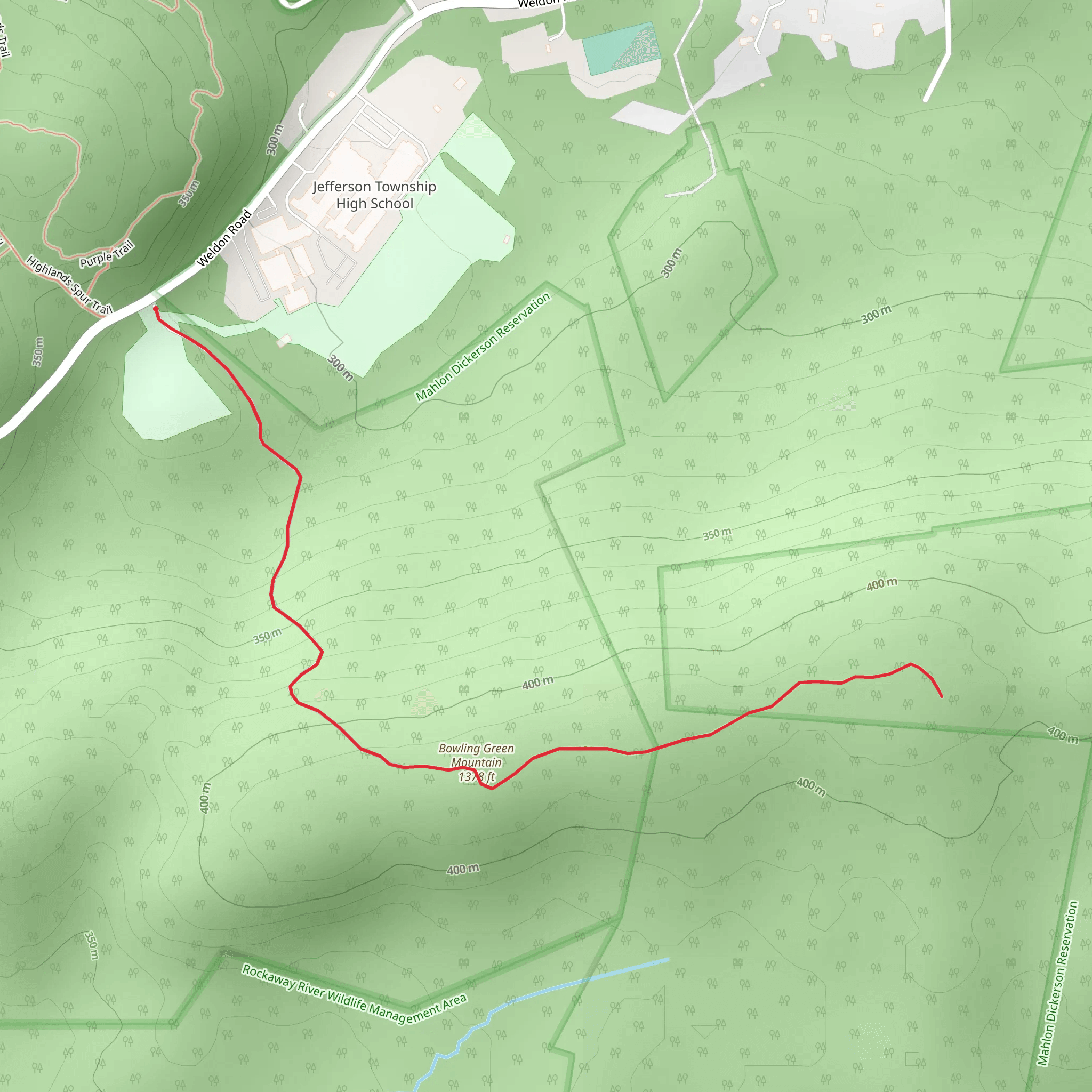 Bowling Green Mountain Walk mobile static map