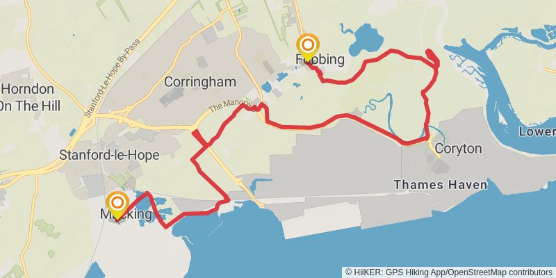 Lasso Essex - Rainham to Corringham stage 3 Map