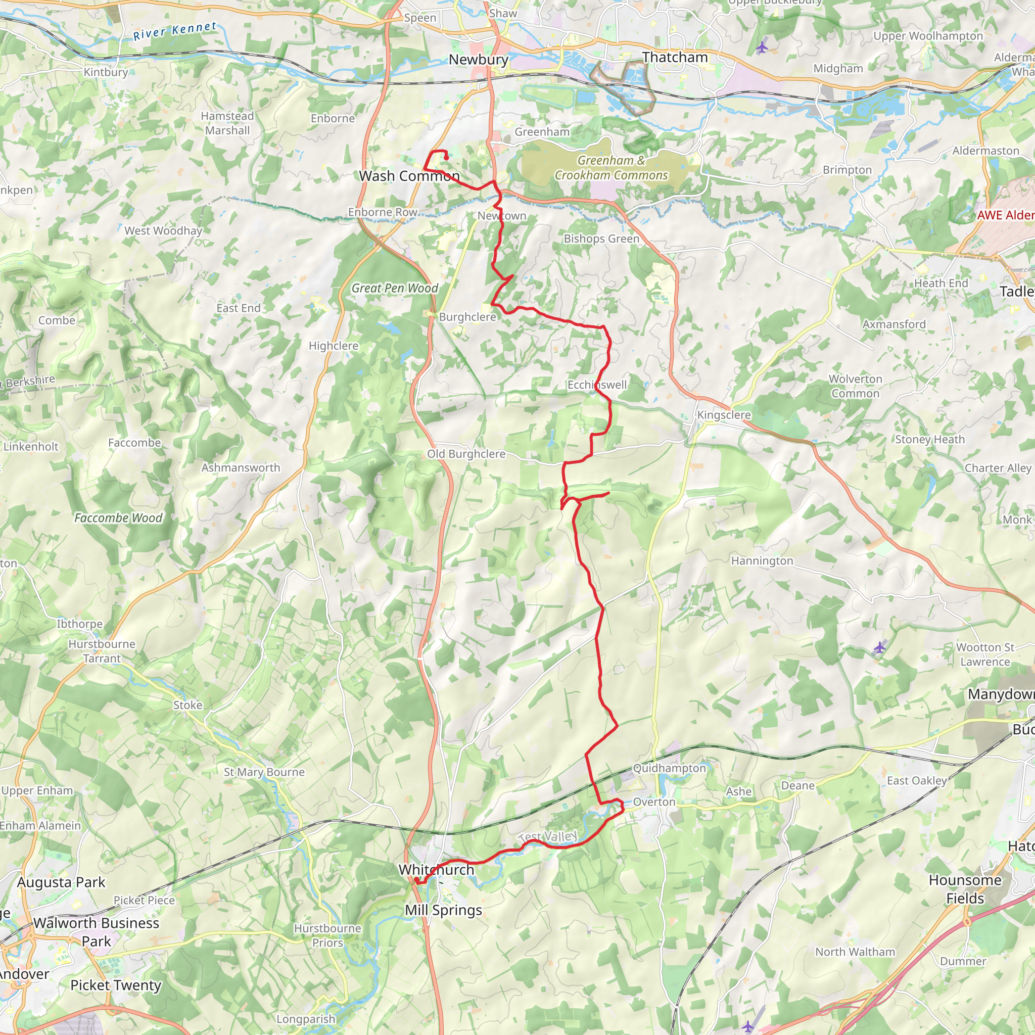 Rotten Hill and Watership Down Walk mobile static map