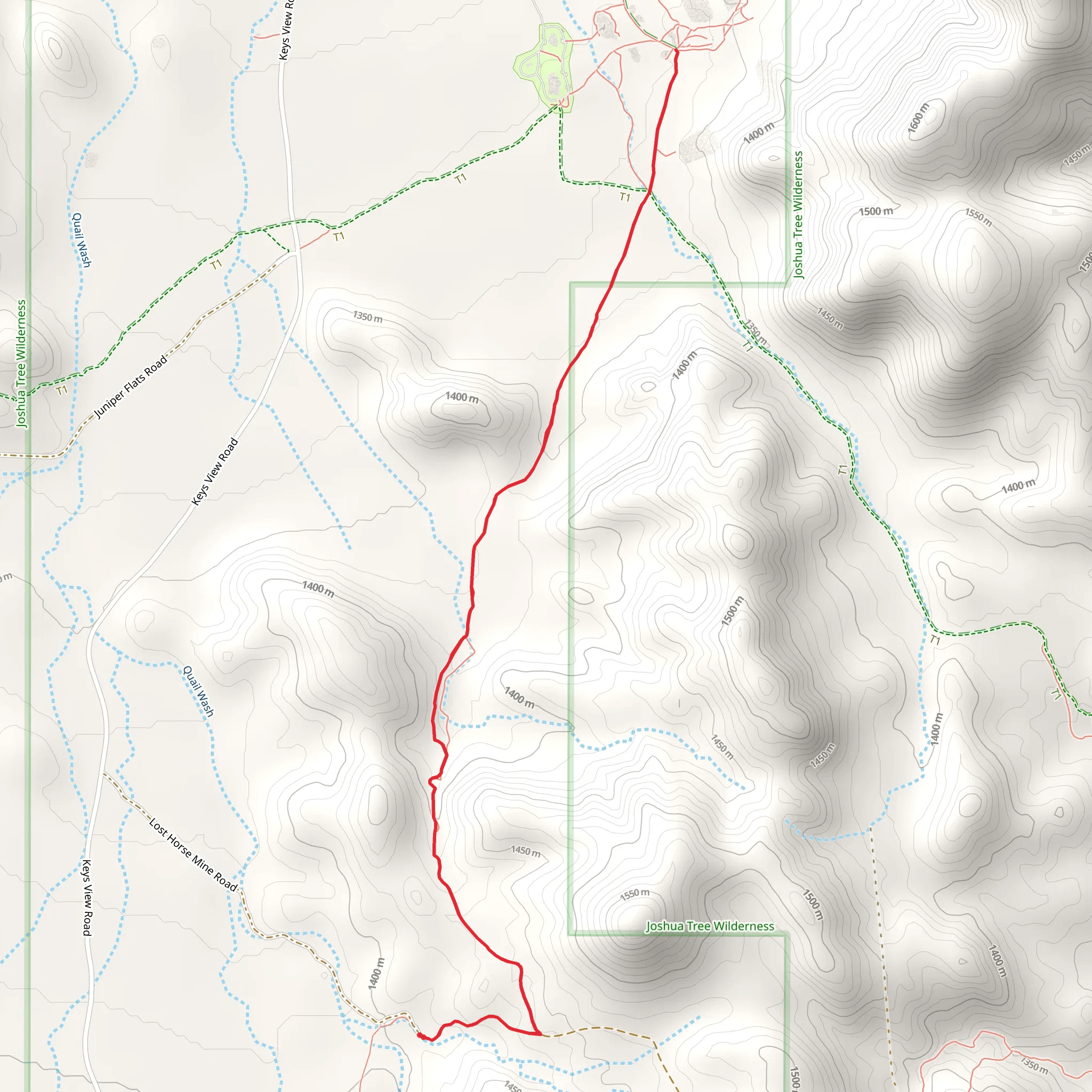 Big Trees Trail via Lost Horse Mine Loop Trail mobile static map