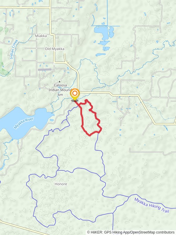 Myakka Hiking Trail and Bee Island Road Loop mobile static map