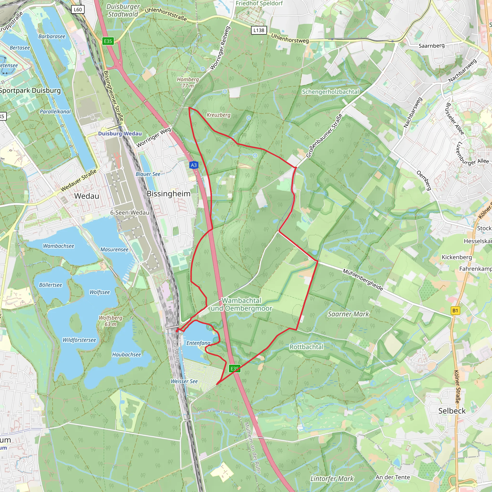 Entenfang via Bissingheim Rundweg mobile static map
