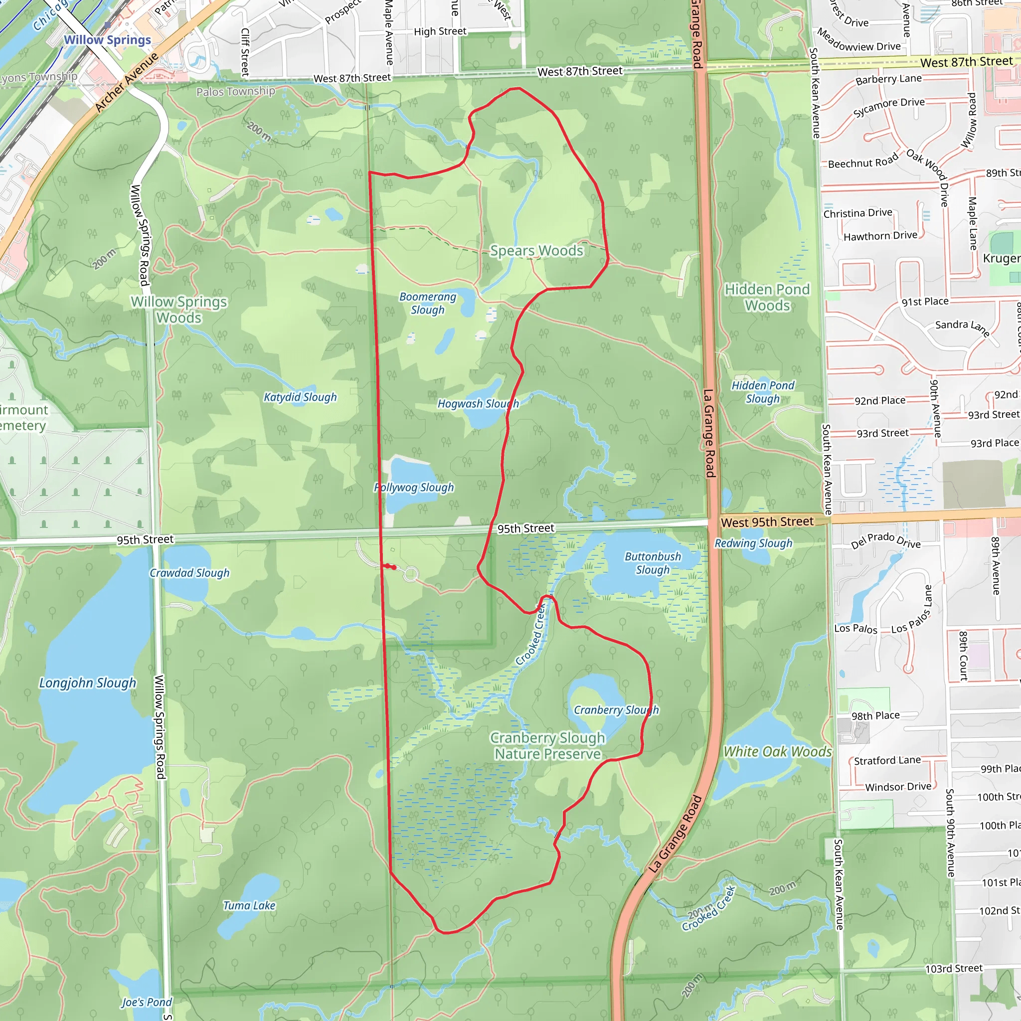 Palos Yellow and Tan Unpaved Loop Trail mobile static map