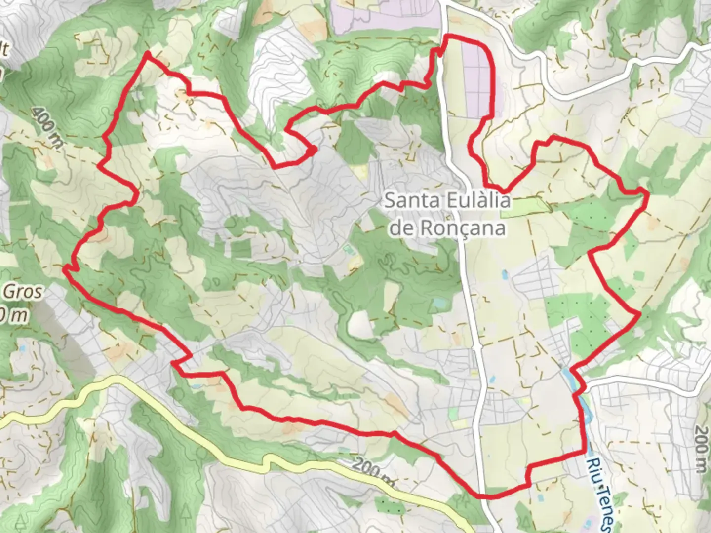 An image depicting the trail Path of Santa Eulalia de Ronçana PR C 10 and its surrounding area.
