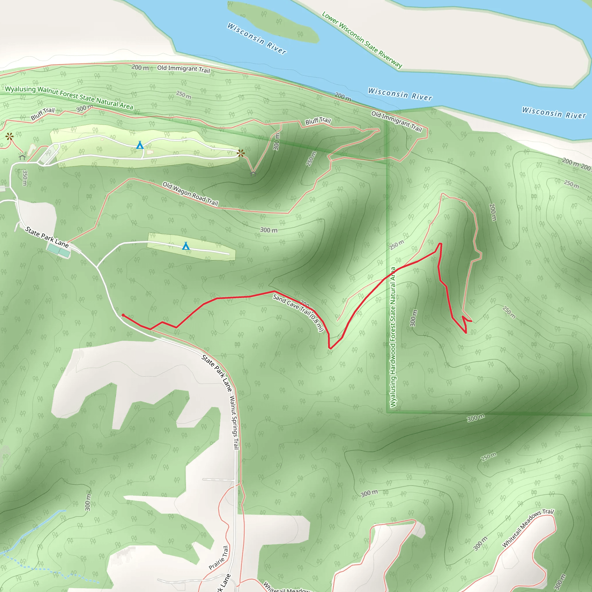 Sand Cave Trail mobile static map
