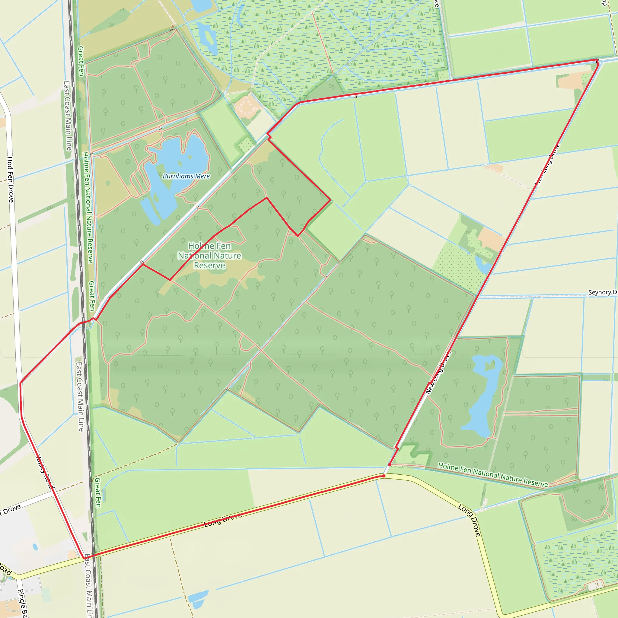 Holme Fen Loop mobile static map