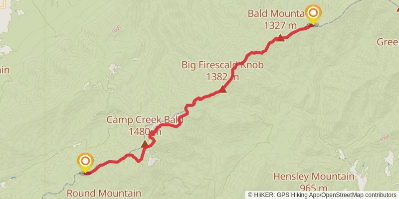 Appalachian Trail - North Carolina stage 23 Map