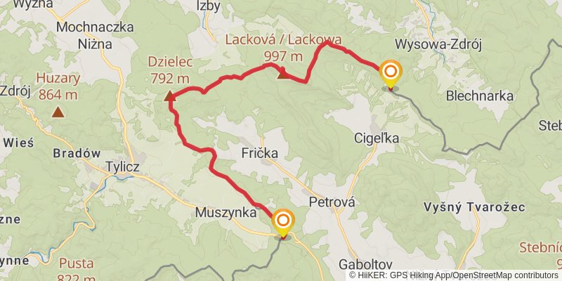 Trans Carpathian Hike stage 30 Map