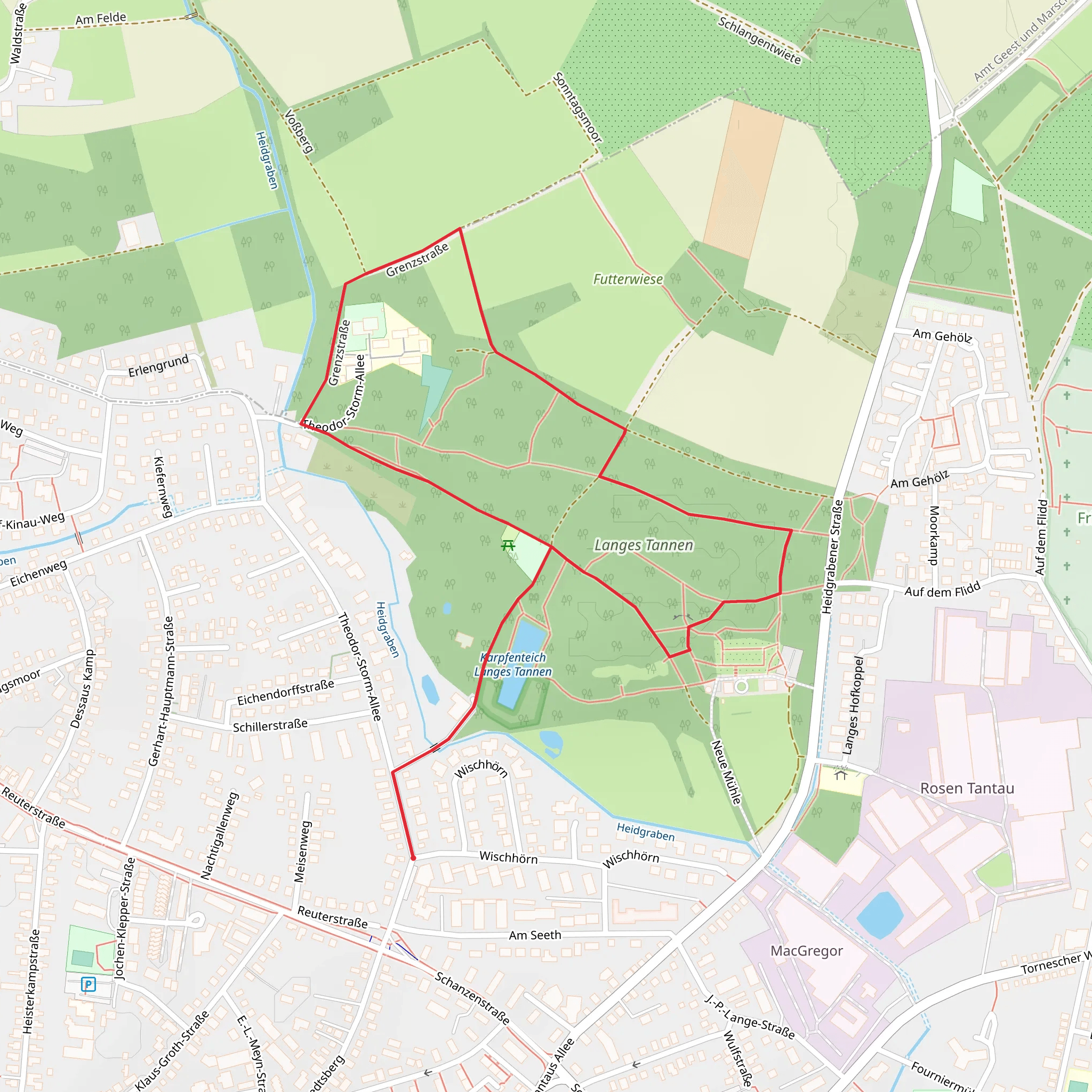 Karpfenteich Langes Tannen and Langes Tannen Loop mobile static map