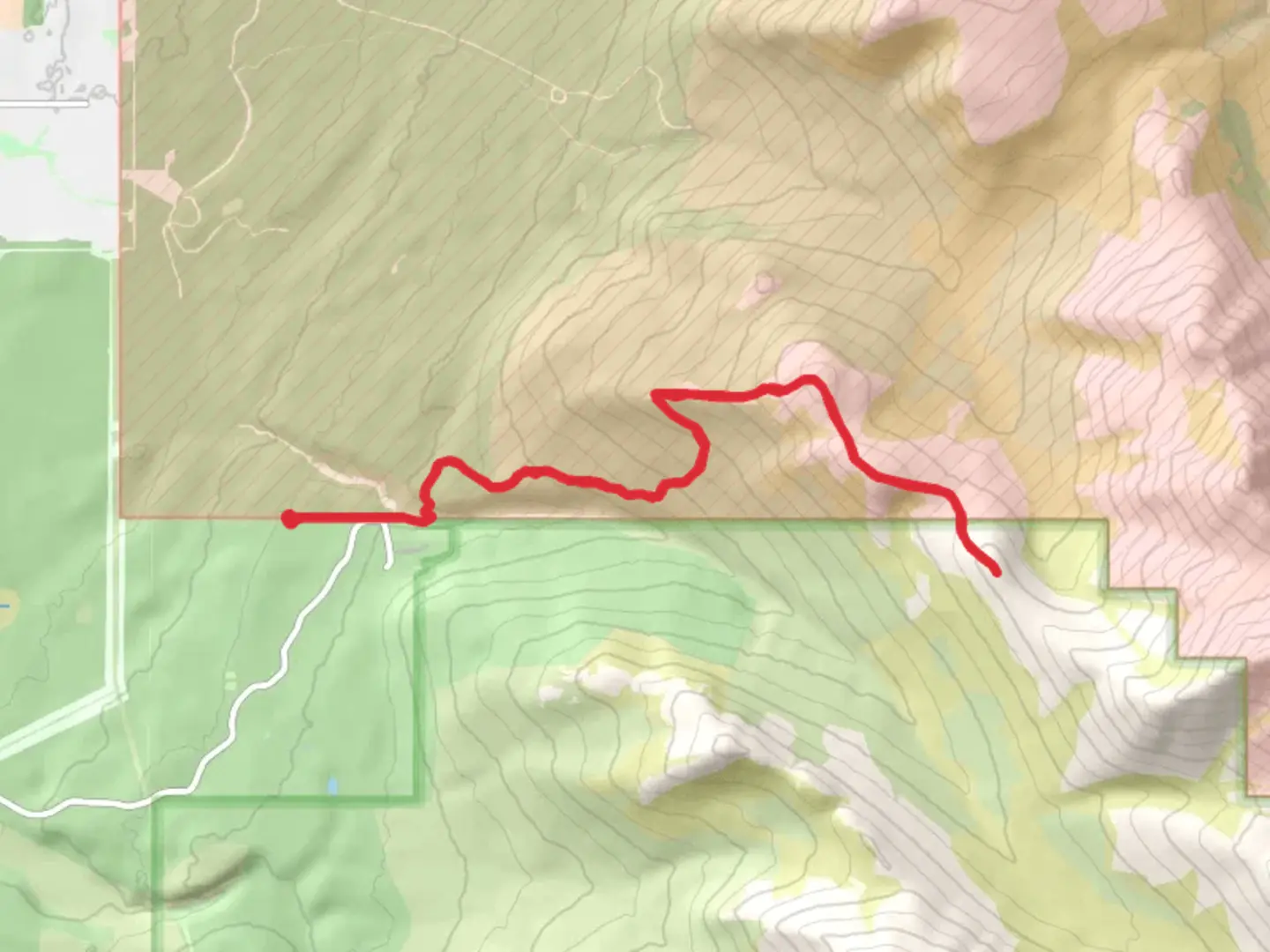 An image depicting the trail Knoya Ridge and its surrounding area.