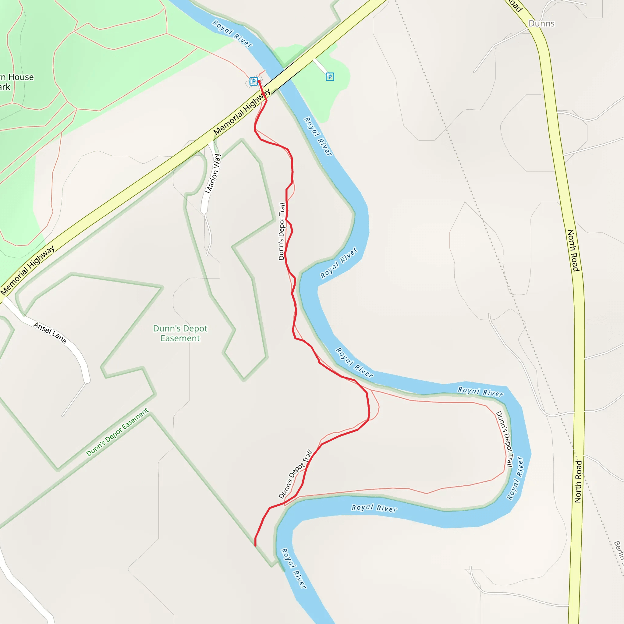 Walk along Royal River mobile static map