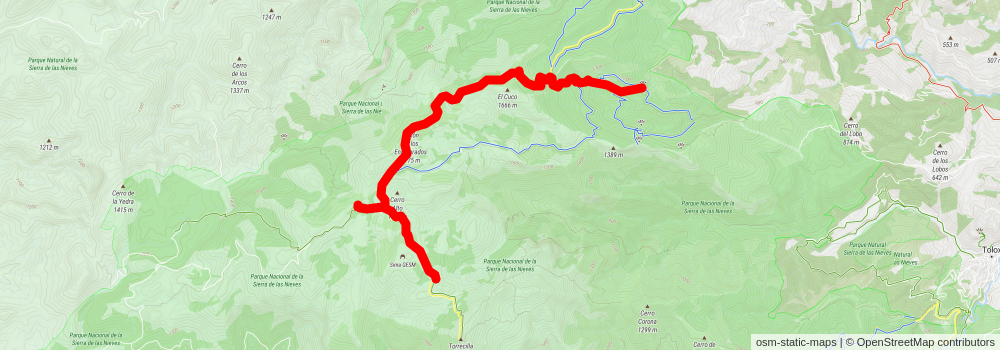Pico Torrecilla - Fuente Pilar de Tolox Loop from Yunquera stage 2 Map