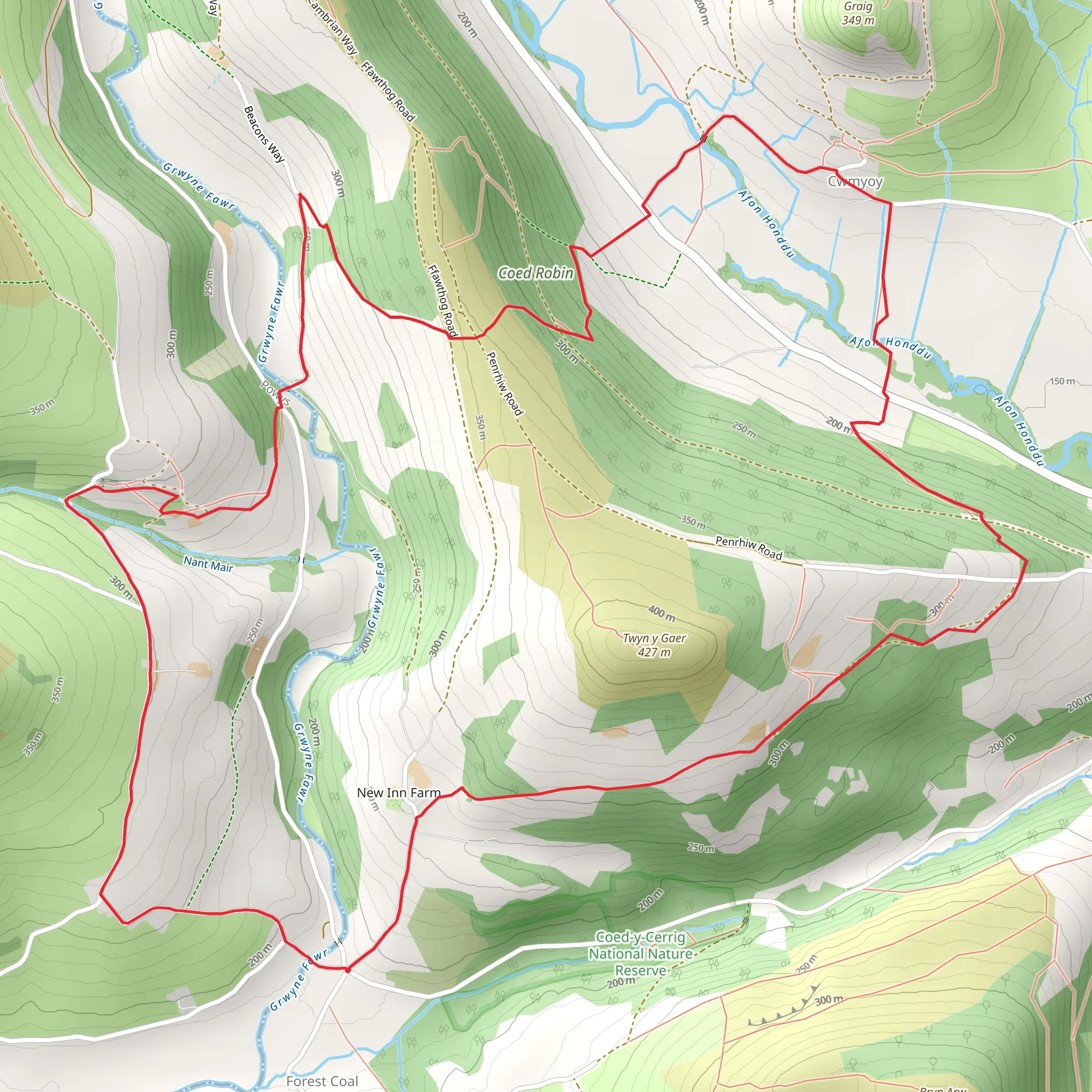 Fforest Coal Pit - Partrishow and Cwmyoy mobile static map