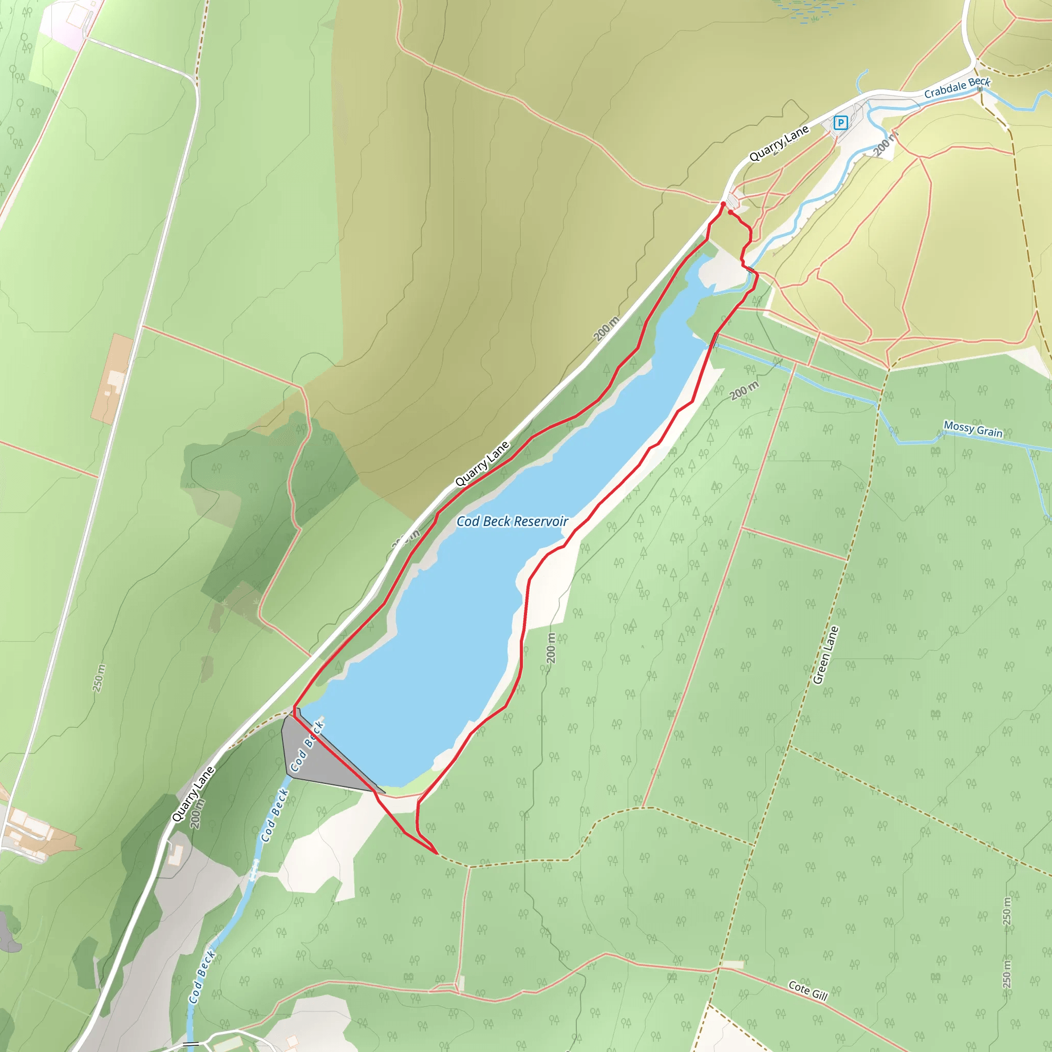 Cod Beck Reservoir mobile static map