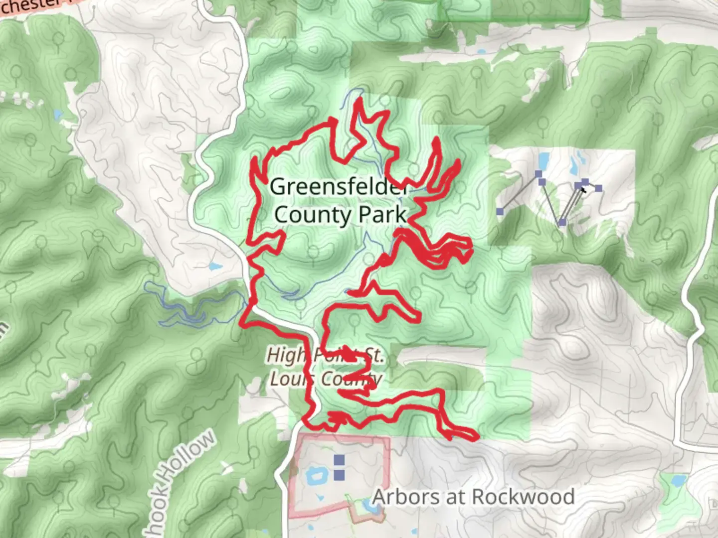 An image depicting the trail DeClue, Fossil Ridge and Eagle Valley Loop Trail and its surrounding area.