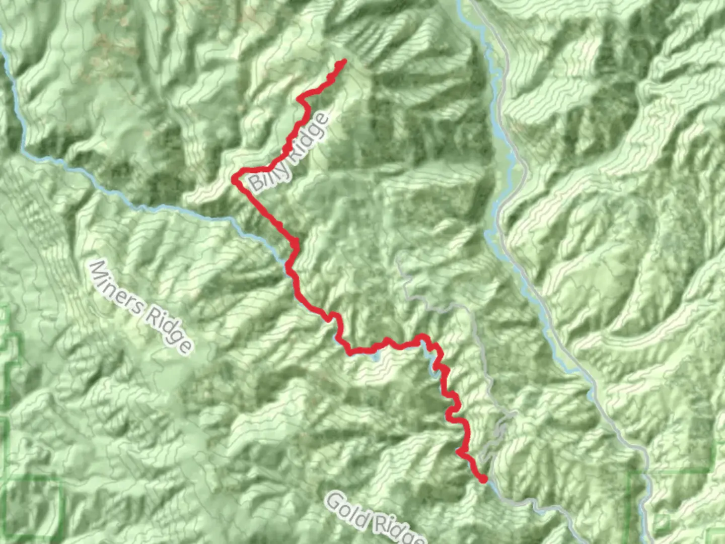 An image depicting the trail Billy Ridge via Mad River Trail and its surrounding area.