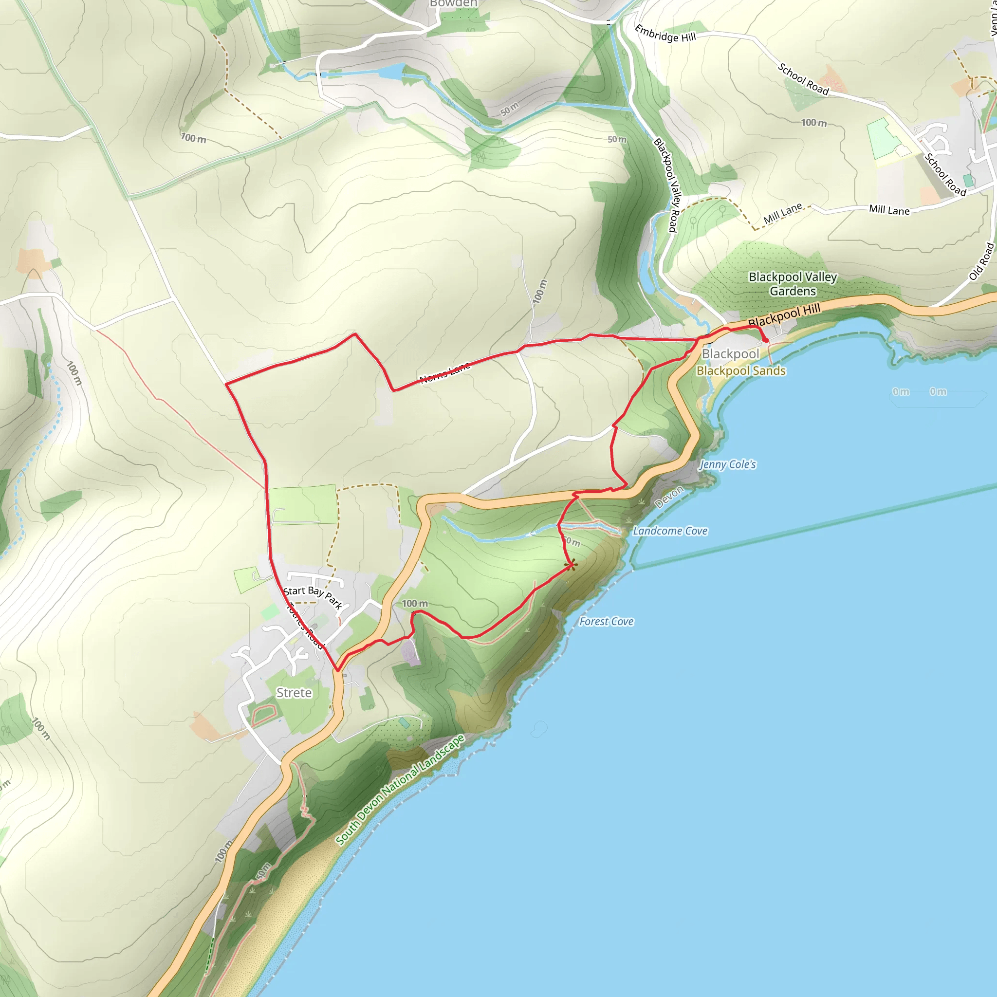 Blackpool Sands Walk mobile static map