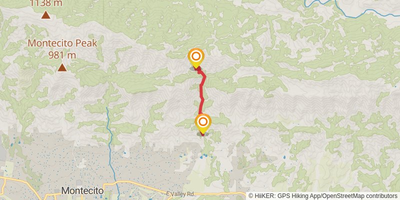 Romero Canyon Trail stage 2 Map