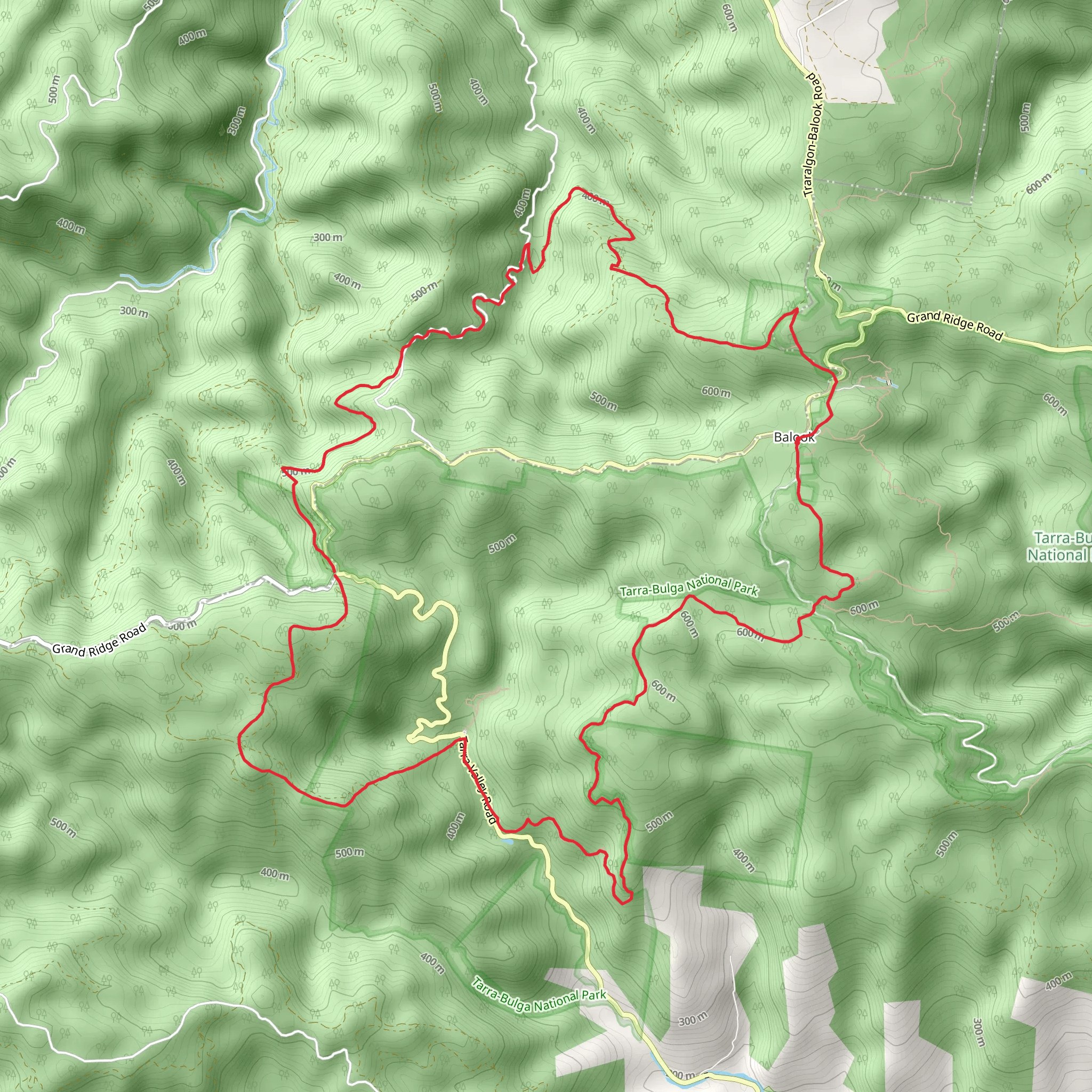 Tarra Valley Loop Trail mobile static map