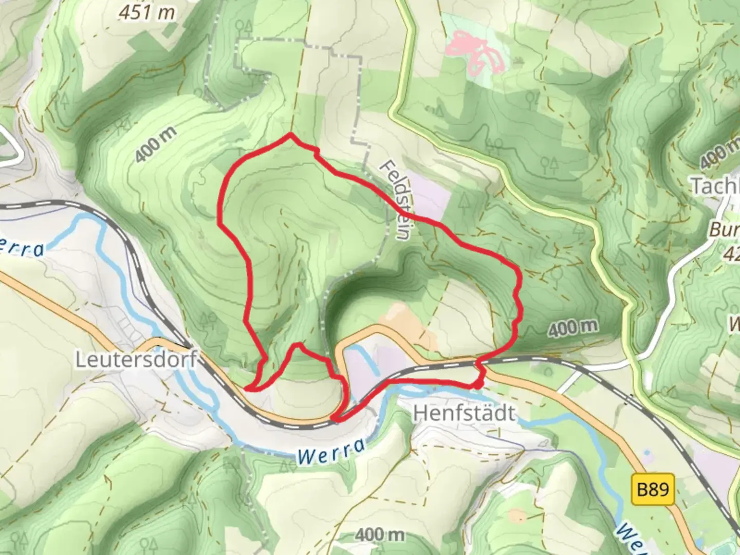 An image depicting the trail Ruine Osterburg, Gartleser Hohe and Anstein Loop and its surrounding area.