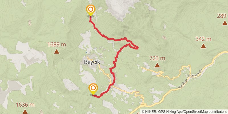 Lycian Way alt 8 Map