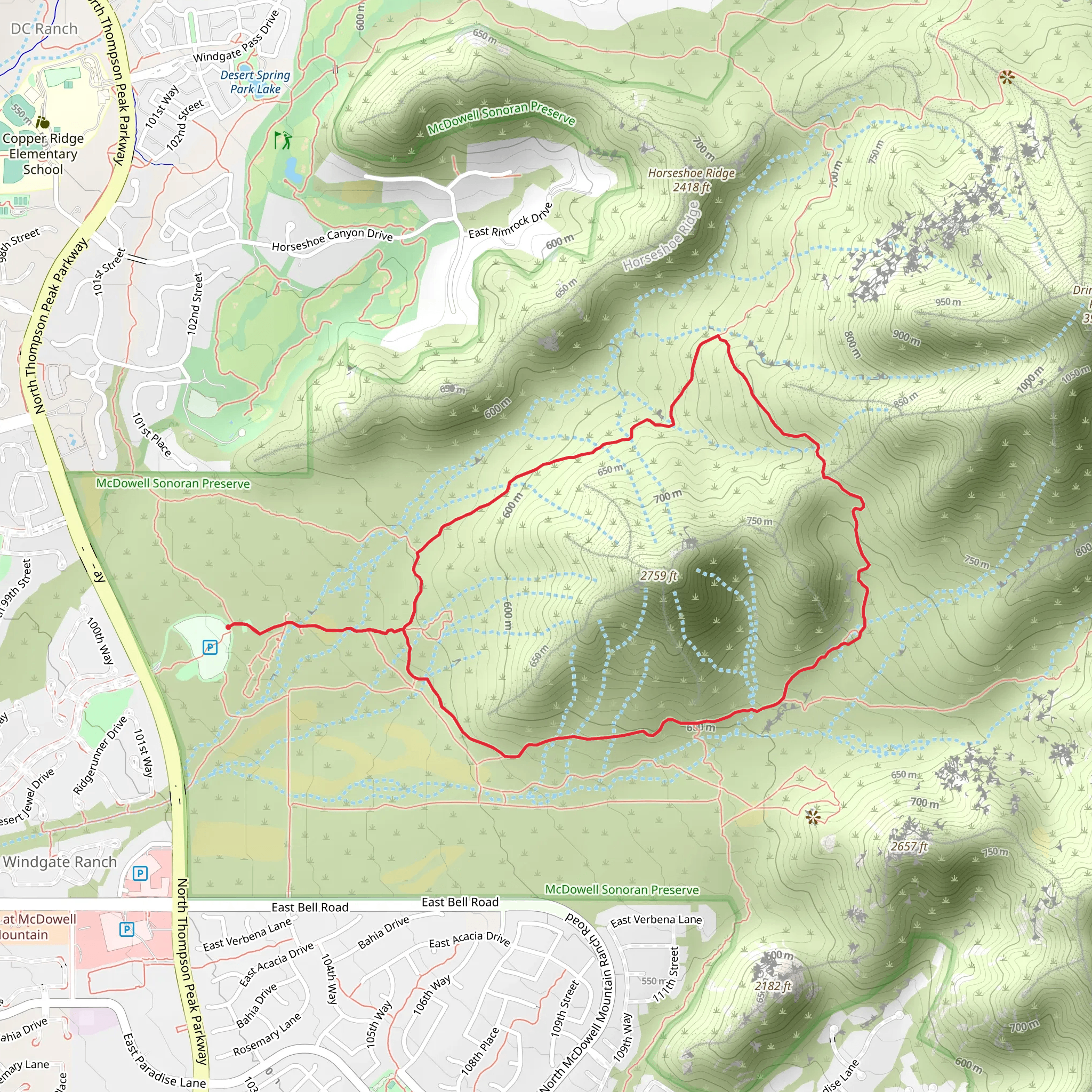 Gateway Loop Trail mobile static map