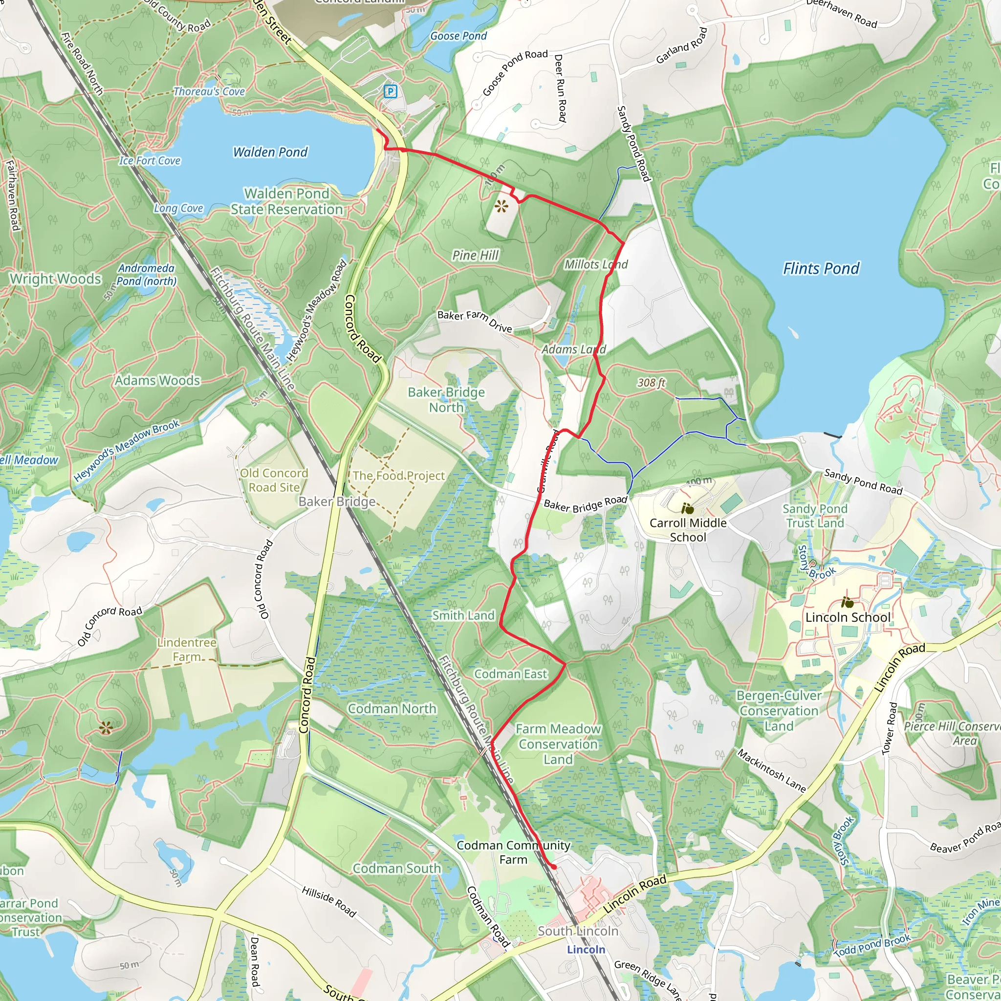 Pine Hill and Adams Land mobile static map