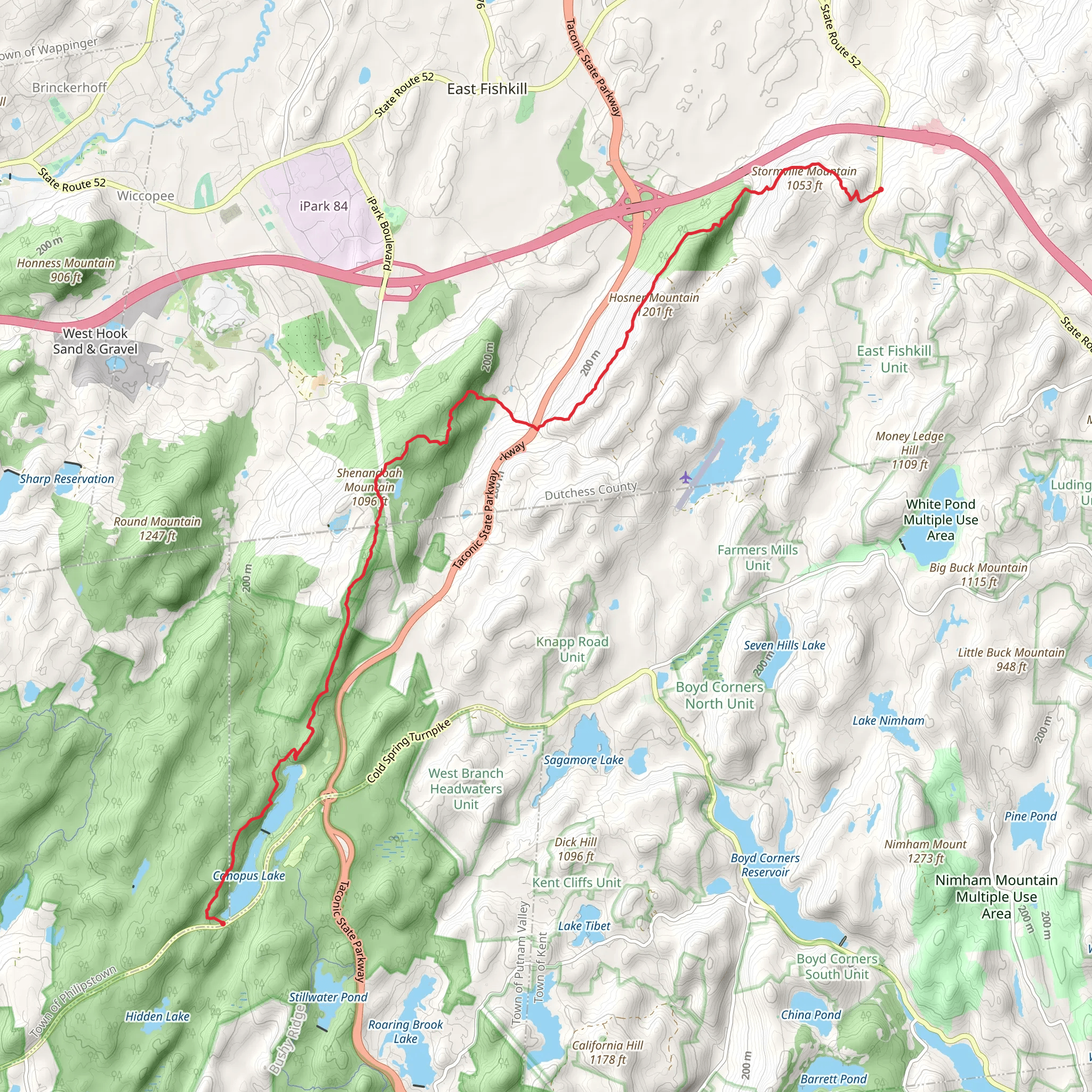Shenandoah Mountain and Canopus Lake mobile static map