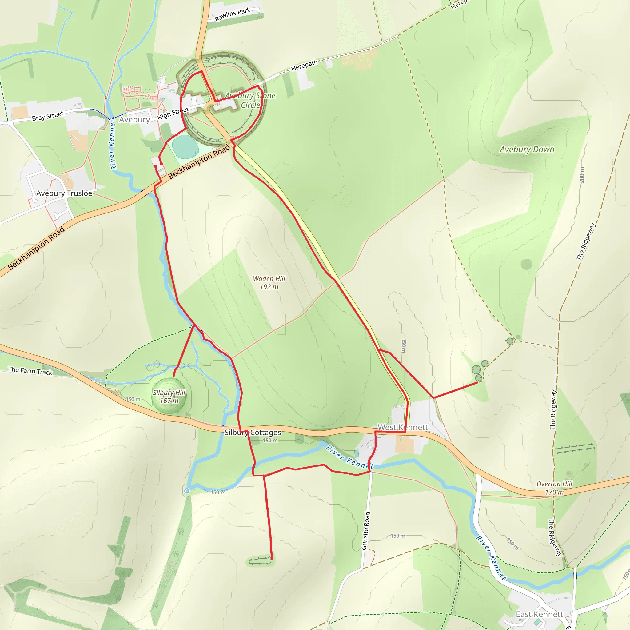 Silbury Hill, West Kennet Long Barrow and Six Round Barrows mobile static map
